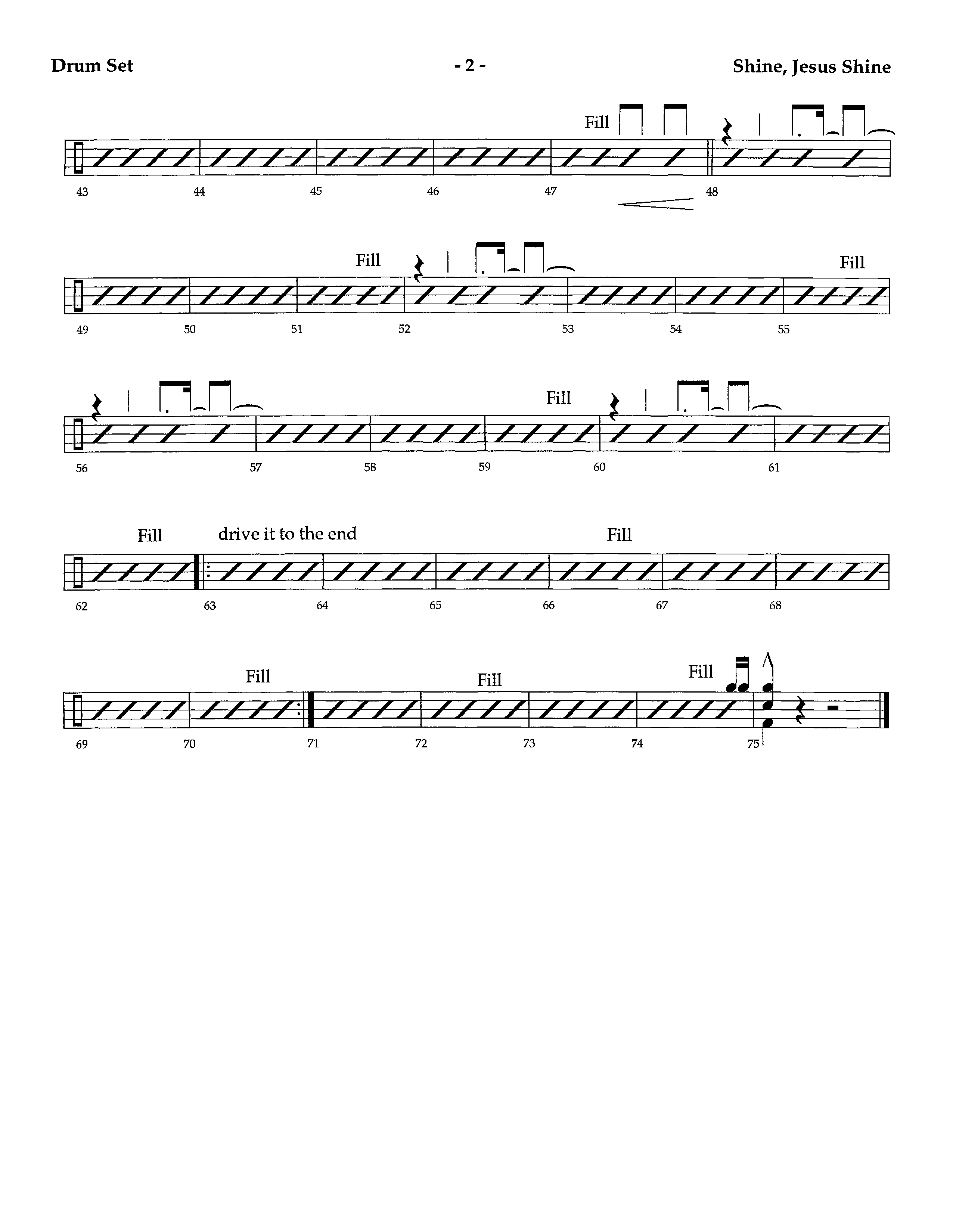 Shine Jesus Shine (Instrumental) Drum Set (Lifeway Worship / Arr. Richard Kingsmore)