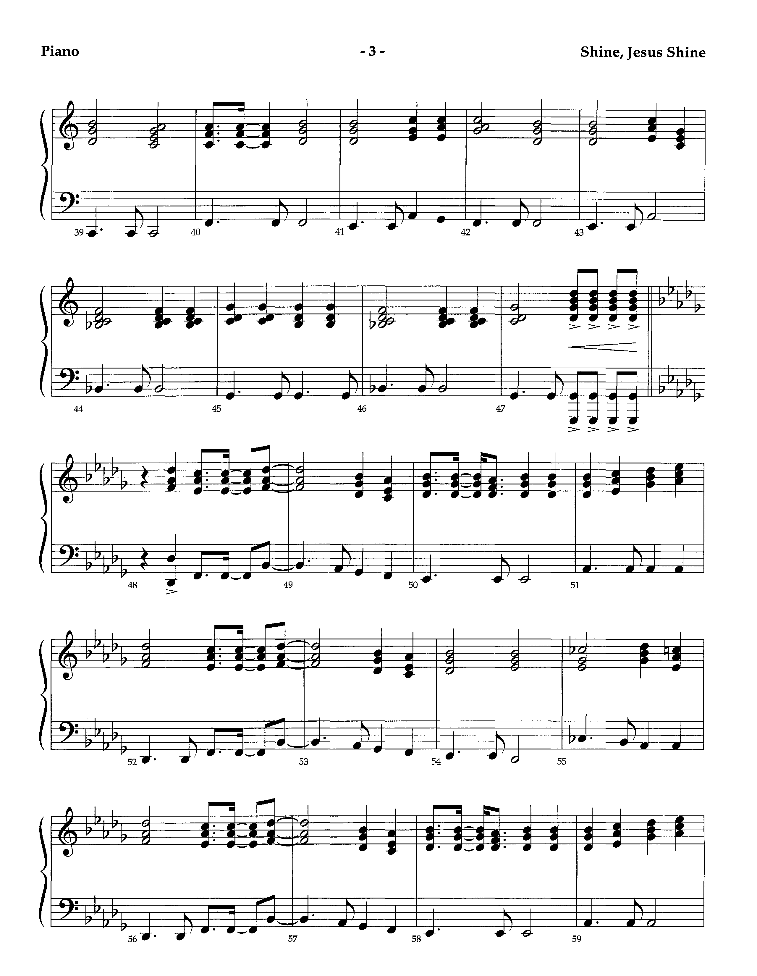 Shine Jesus Shine (Instrumental) Piano Sheet (Lifeway Worship / Arr. Richard Kingsmore)