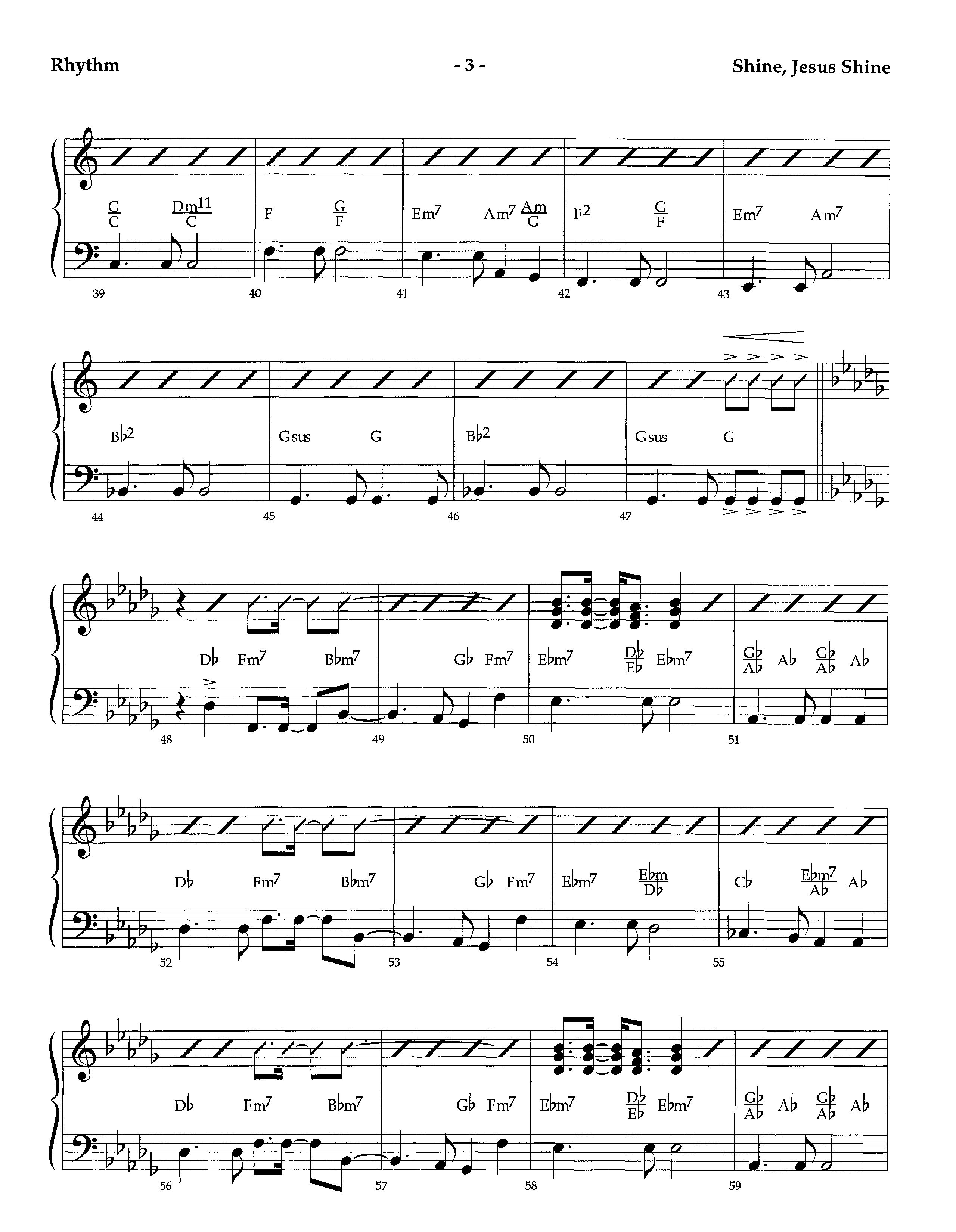 Shine Jesus Shine (Instrumental) Rhythm Chart (Lifeway Worship / Arr. Richard Kingsmore)