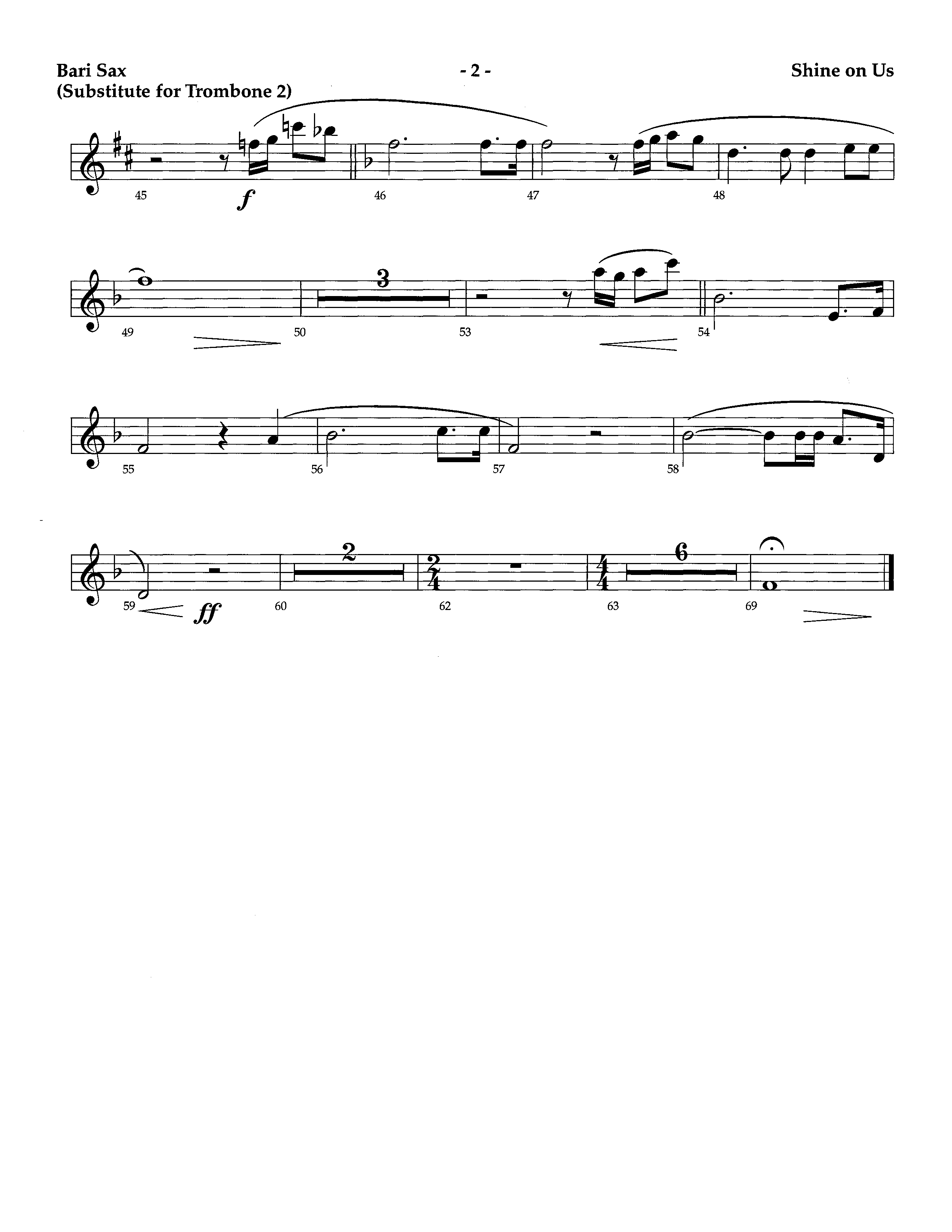 Shine On Us (Instrumental) Bari Sax (Lifeway Worship / Arr. Richard Kingsmore)