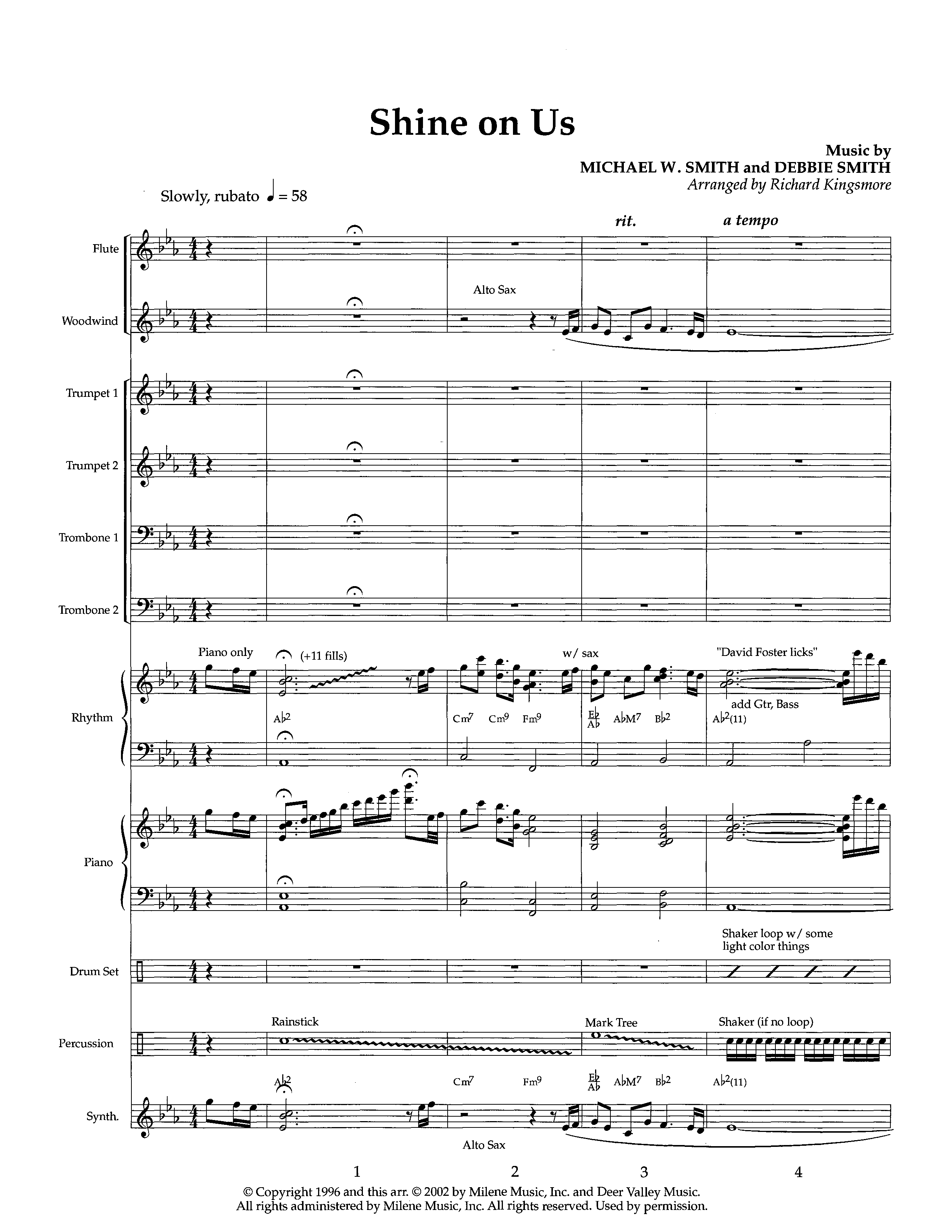 Shine On Us (Instrumental) Orchestration (Lifeway Worship / Arr. Richard Kingsmore)