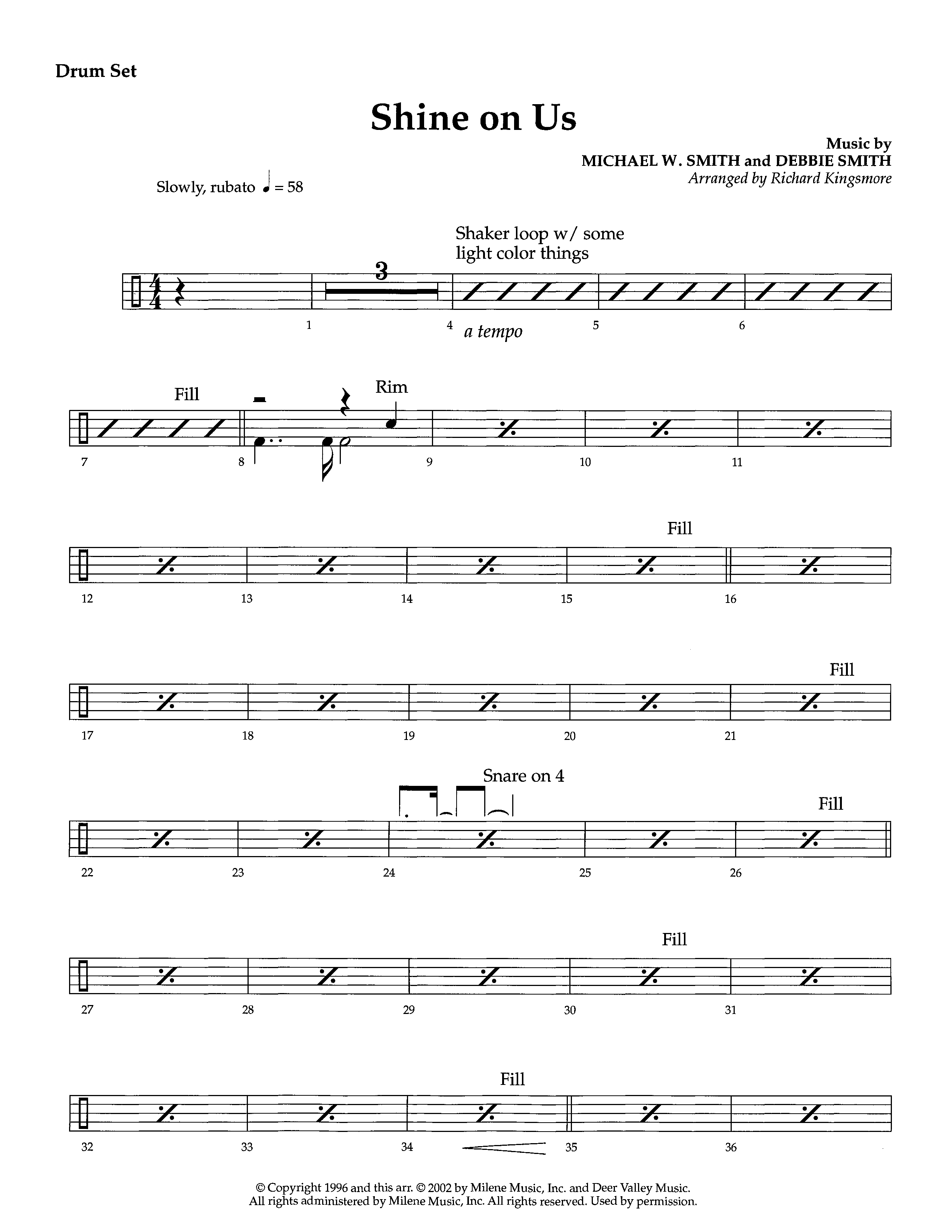 Shine On Us (Instrumental) Drum Set (Lifeway Worship / Arr. Richard Kingsmore)