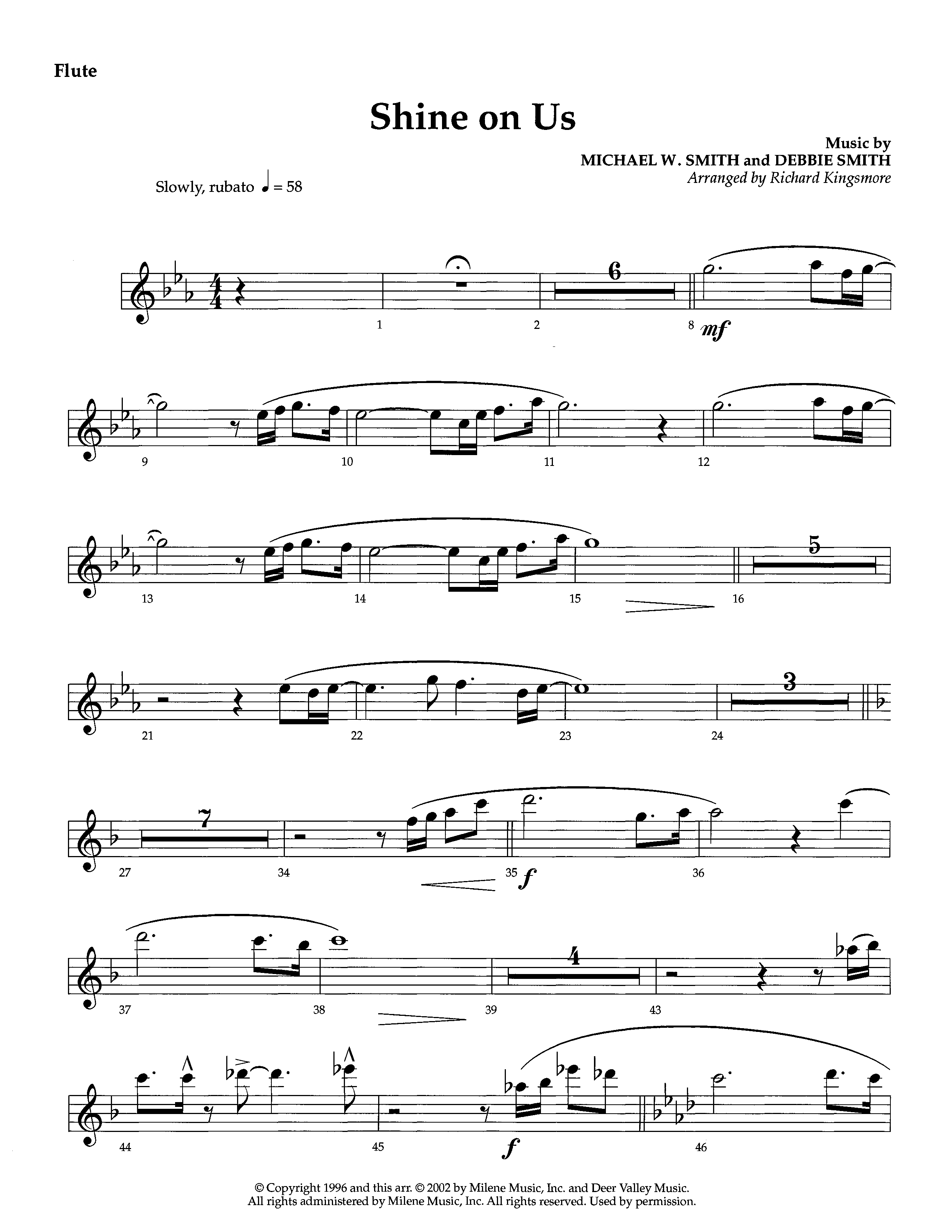 Shine On Us (Instrumental) Flute (Lifeway Worship / Arr. Richard Kingsmore)