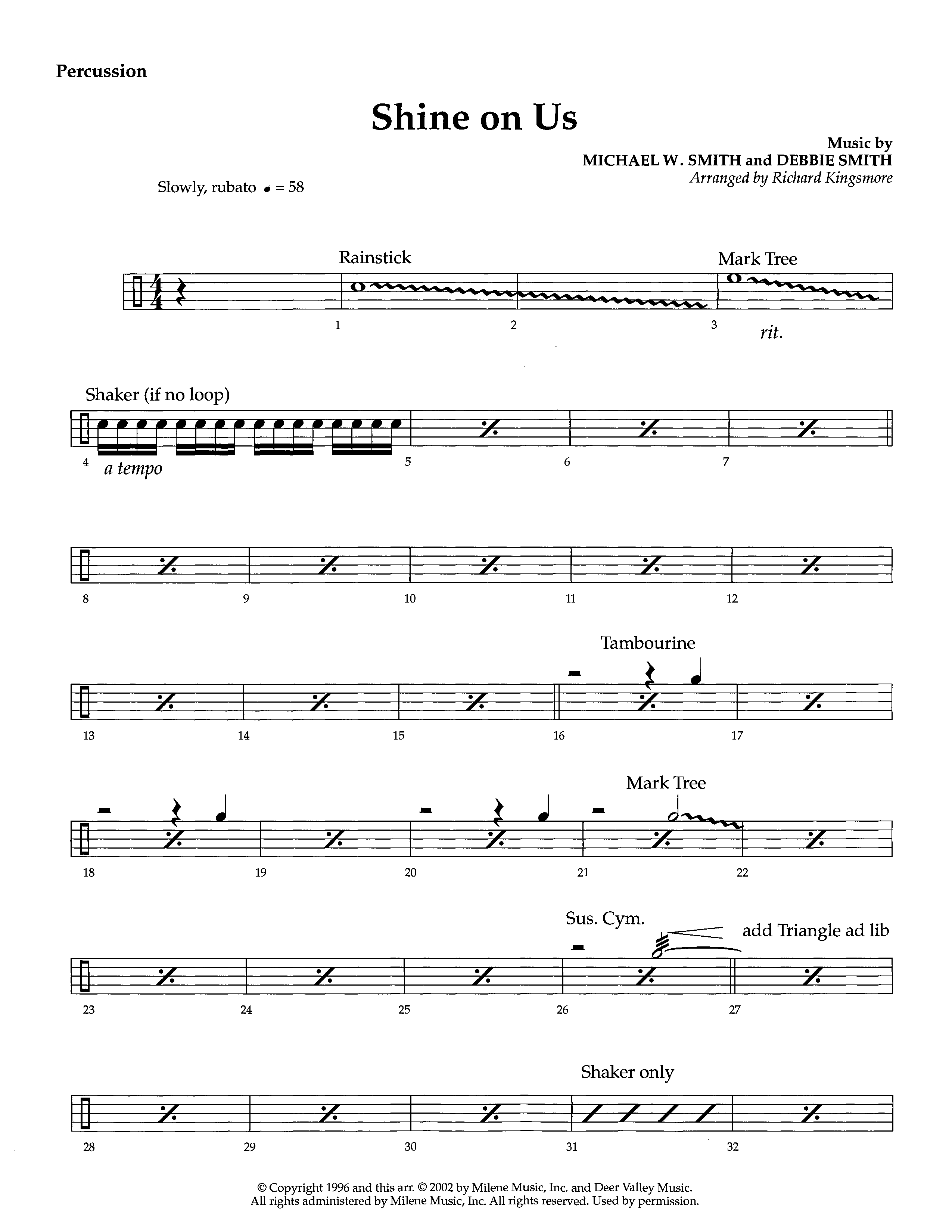 Shine On Us (Instrumental) Percussion (Lifeway Worship / Arr. Richard Kingsmore)