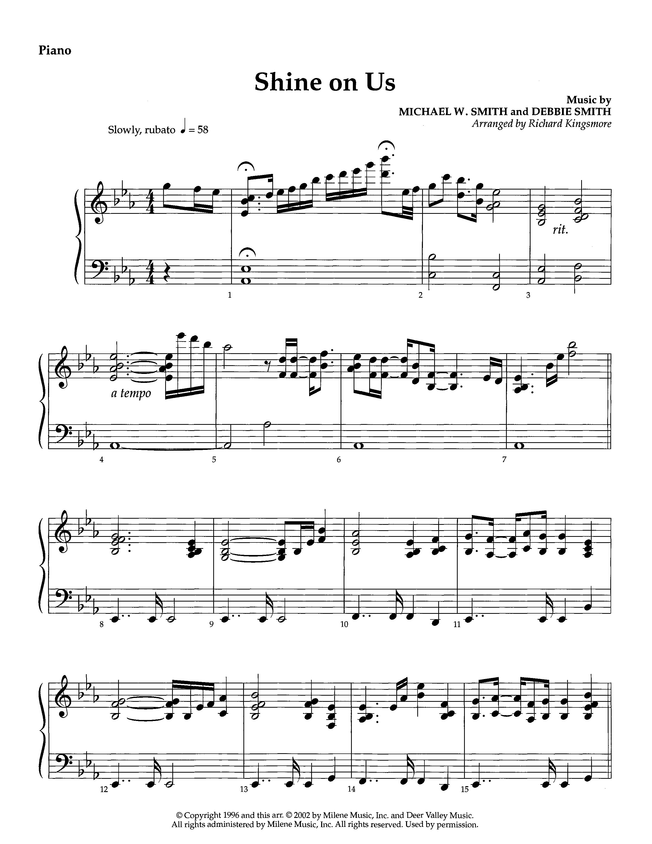 Shine On Us (Instrumental) Piano Sheet (Lifeway Worship / Arr. Richard Kingsmore)