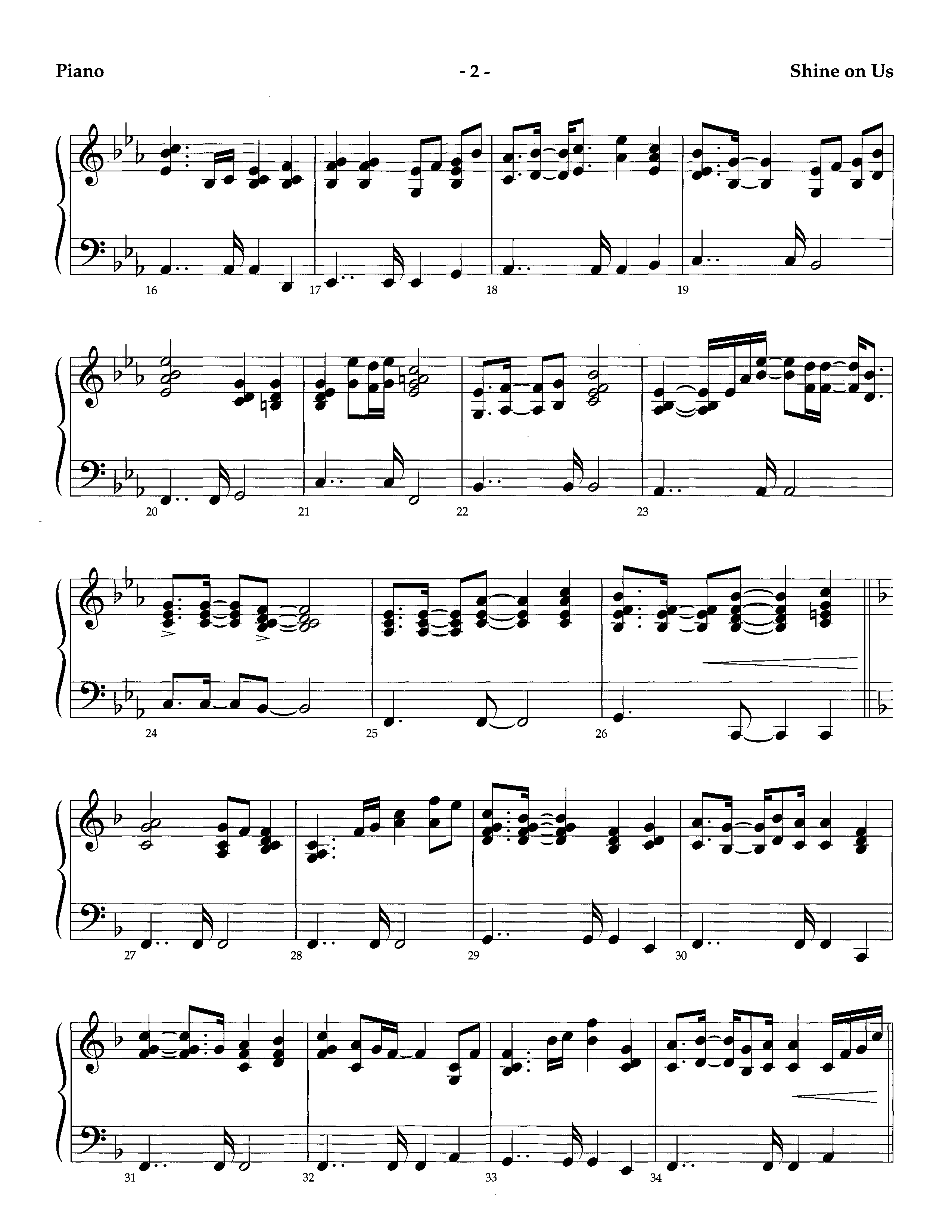 Shine On Us (Instrumental) Piano Sheet (Lifeway Worship / Arr. Richard Kingsmore)