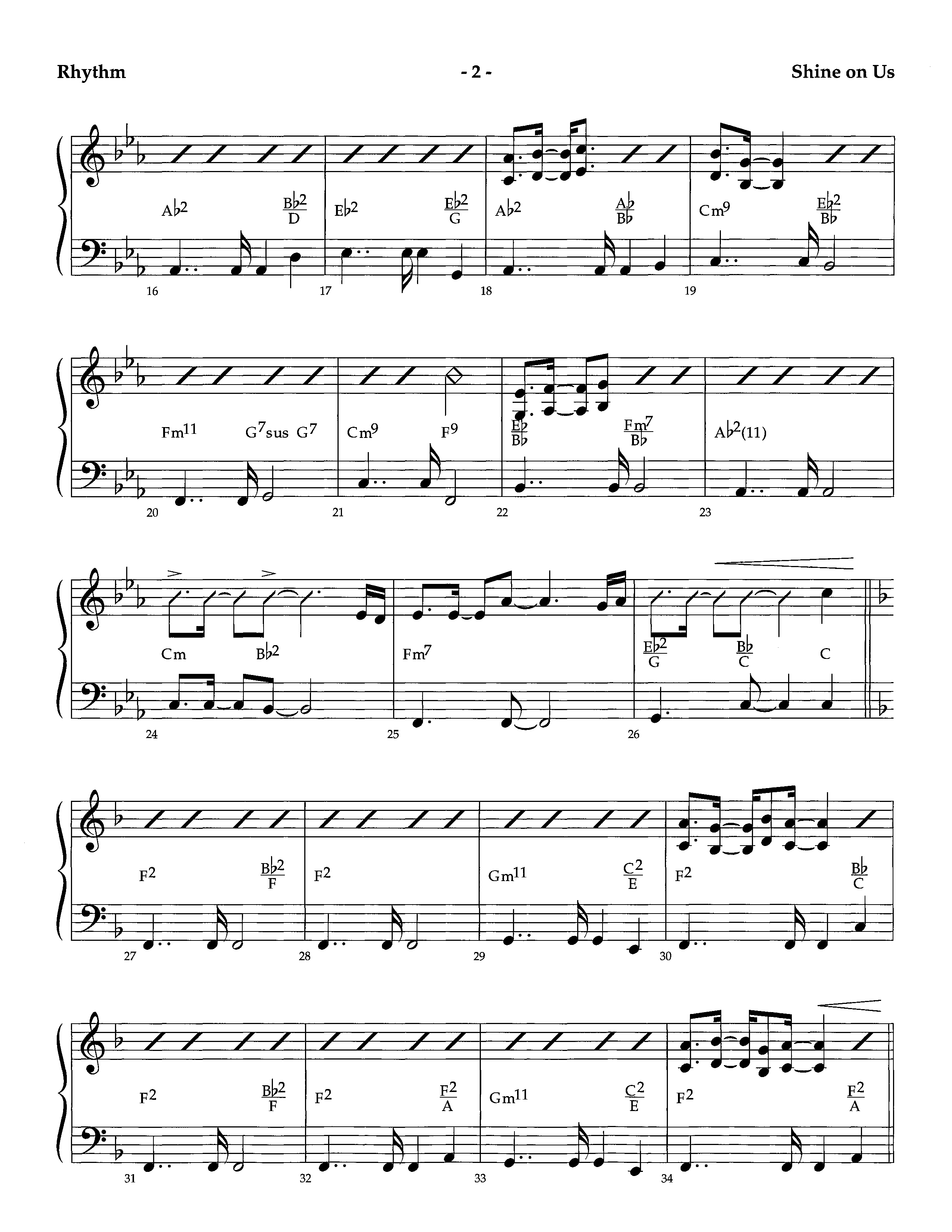 Shine On Us (Instrumental) Rhythm Chart (Lifeway Worship / Arr. Richard Kingsmore)