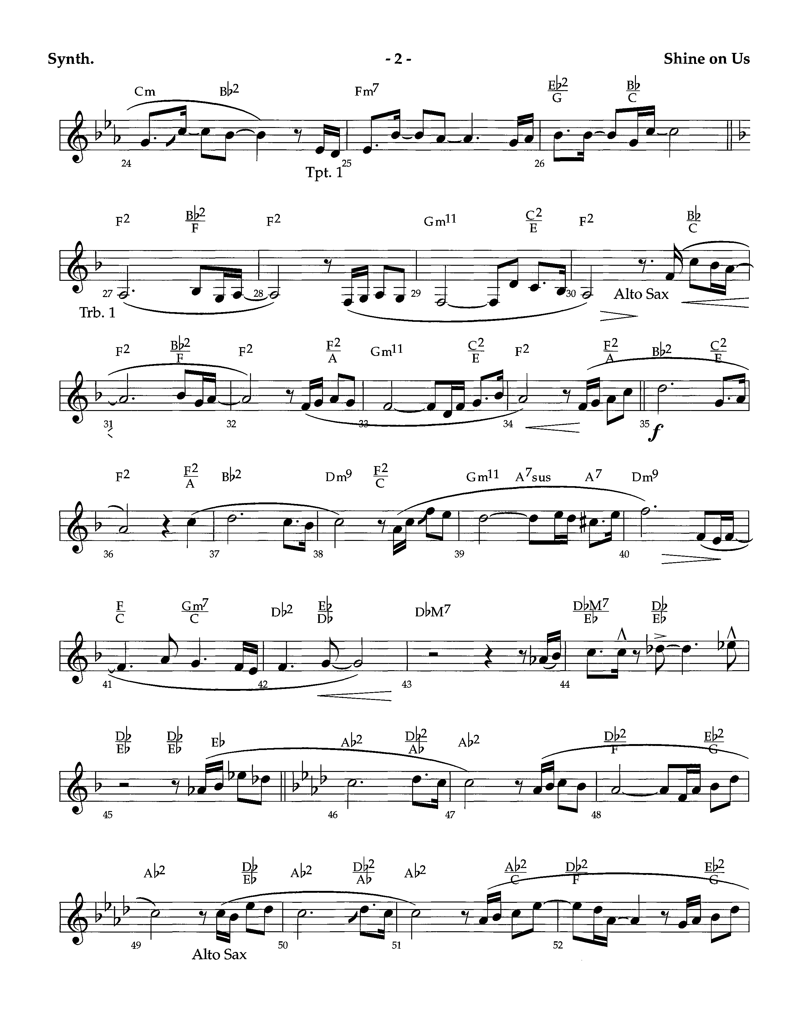 Shine On Us (Instrumental) Synth (Lifeway Worship / Arr. Richard Kingsmore)