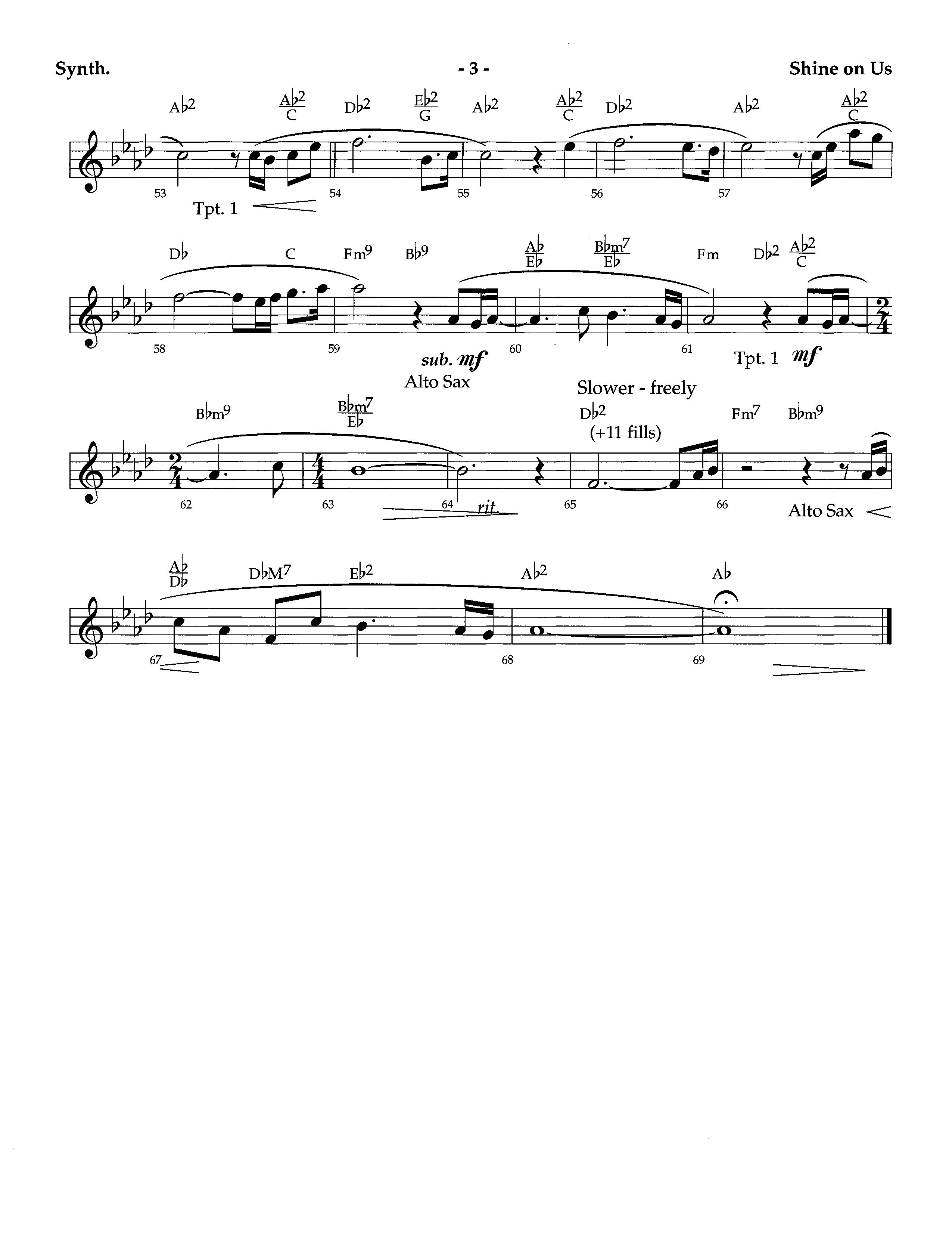 Shine On Us (Instrumental) Synth (Lifeway Worship / Arr. Richard Kingsmore)