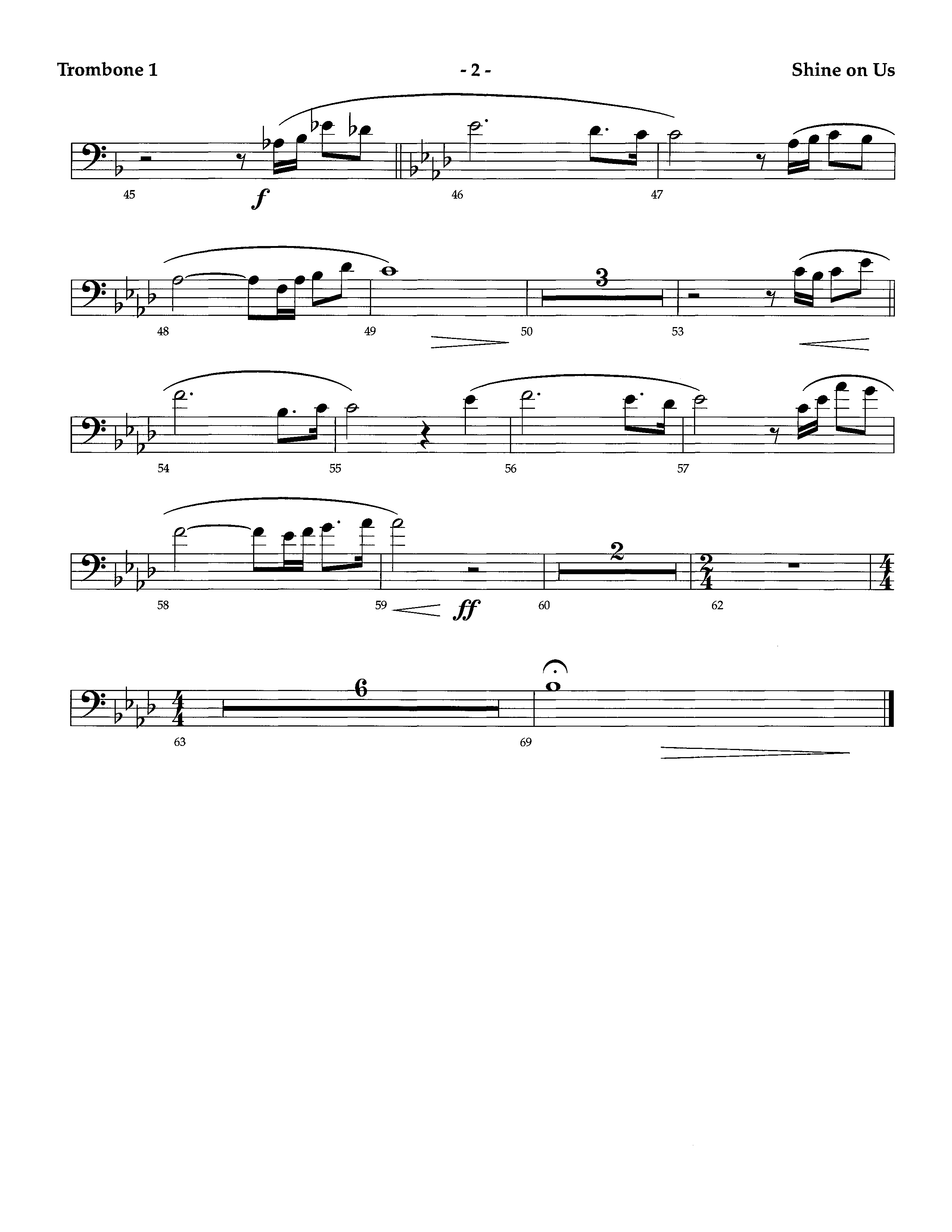 Shine On Us (Instrumental) Trombone 1 (Lifeway Worship / Arr. Richard Kingsmore)