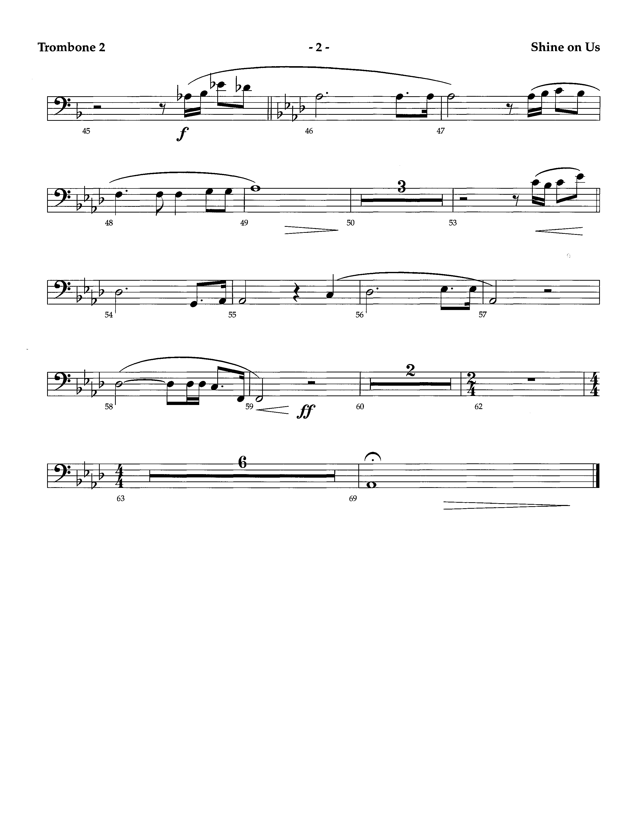 Shine On Us (Instrumental) Trombone 2 (Lifeway Worship / Arr. Richard Kingsmore)