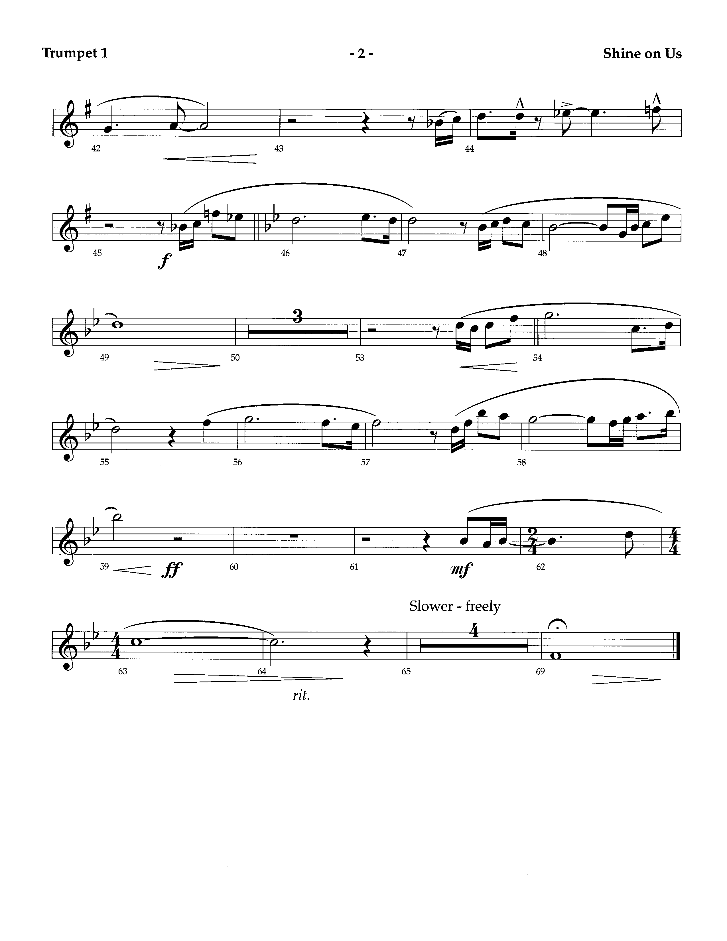 Shine On Us (Instrumental) Trumpet 1 (Lifeway Worship / Arr. Richard Kingsmore)