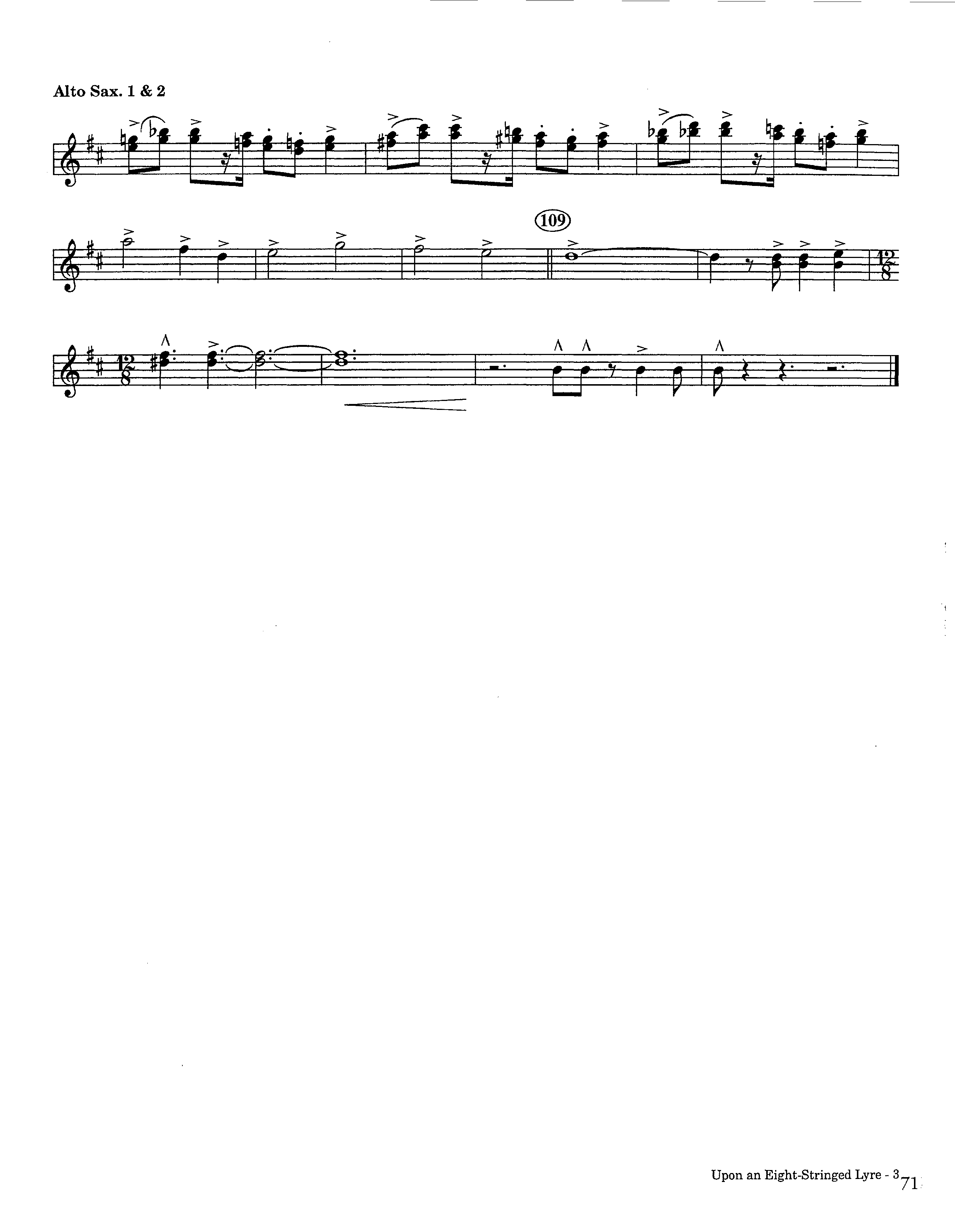 Upon An Eight-Stringed Lyre (Instrumental) Alto Sax 1/2 (Lifeway Worship / Arr. Ed Hogan)