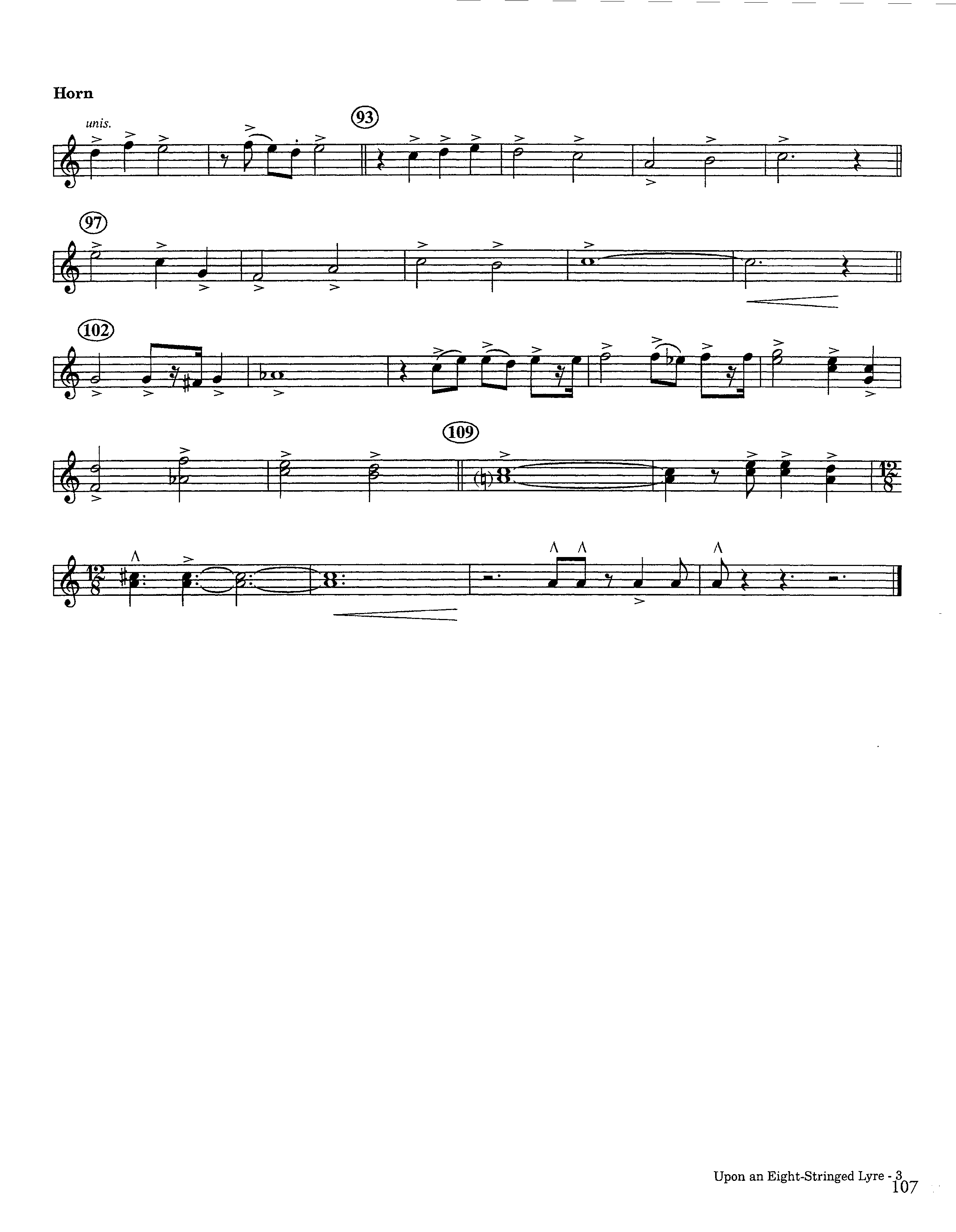 Upon An Eight-Stringed Lyre (Instrumental) French Horn (Lifeway Worship / Arr. Ed Hogan)