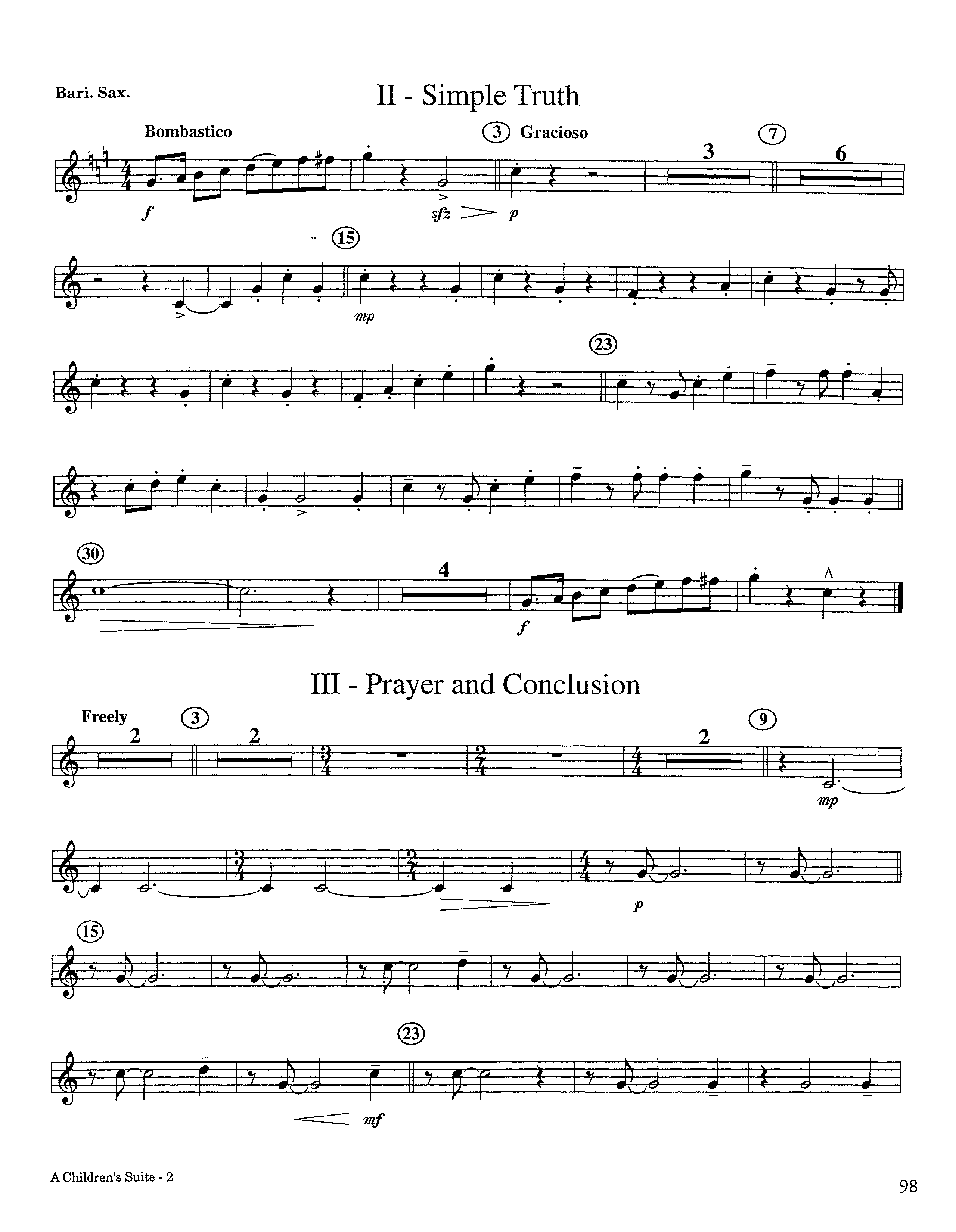 A Children's Suite (Instrumental) Bari Sax (Lifeway Worship / Arr. Ed Hogan)