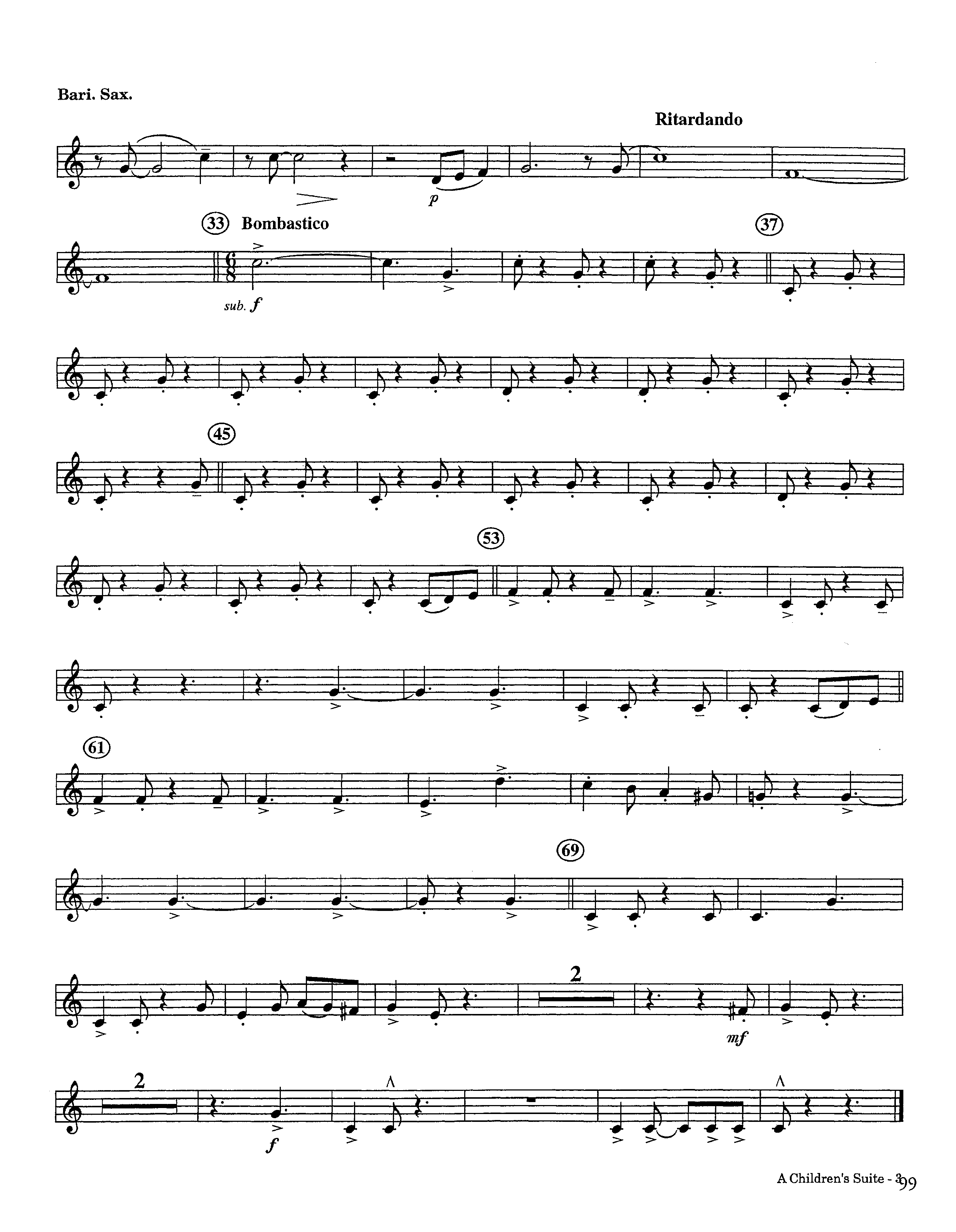 A Children's Suite (Instrumental) Bari Sax (Lifeway Worship / Arr. Ed Hogan)