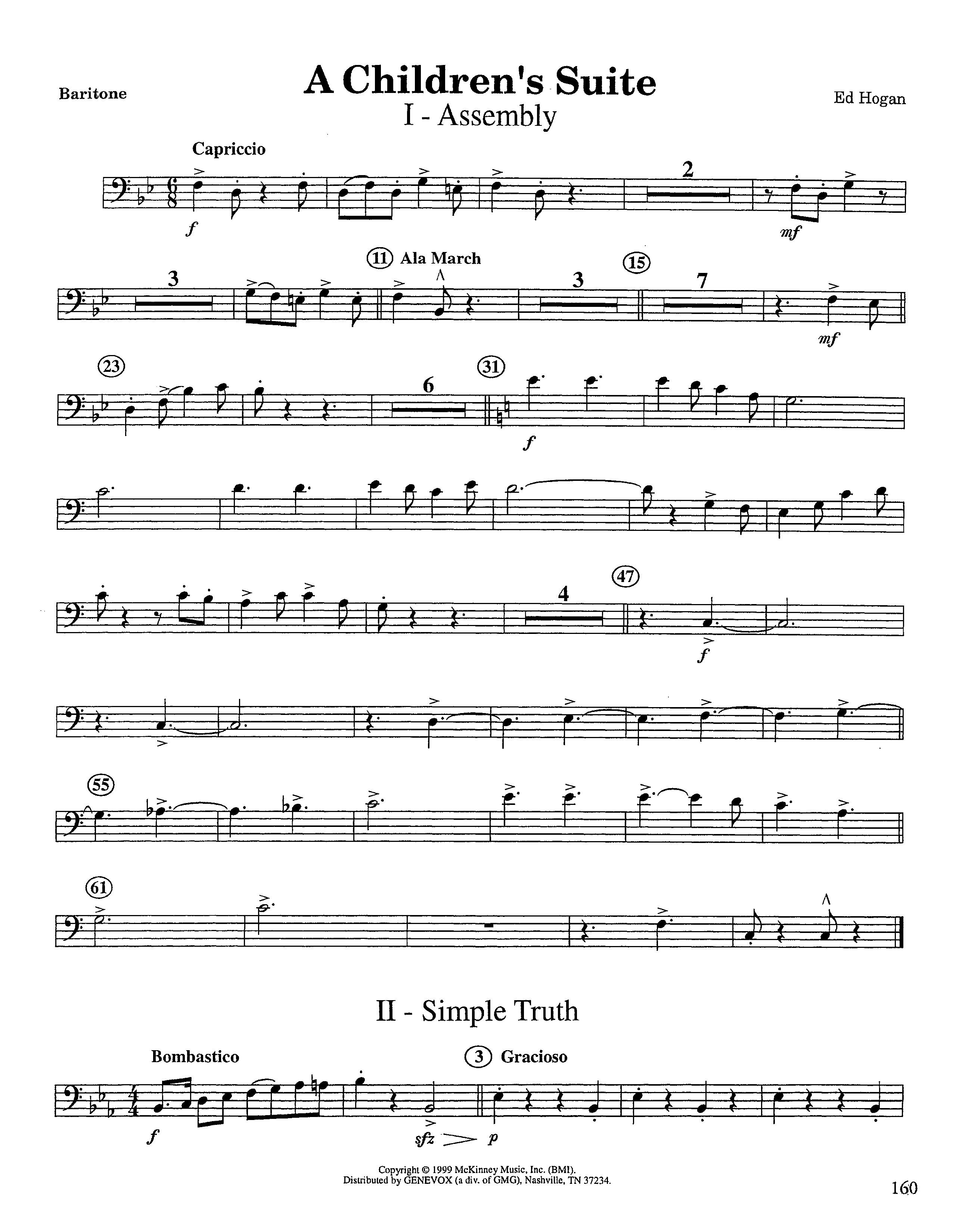 A Children's Suite (Instrumental) Baritone Horn BC (Lifeway Worship / Arr. Ed Hogan)