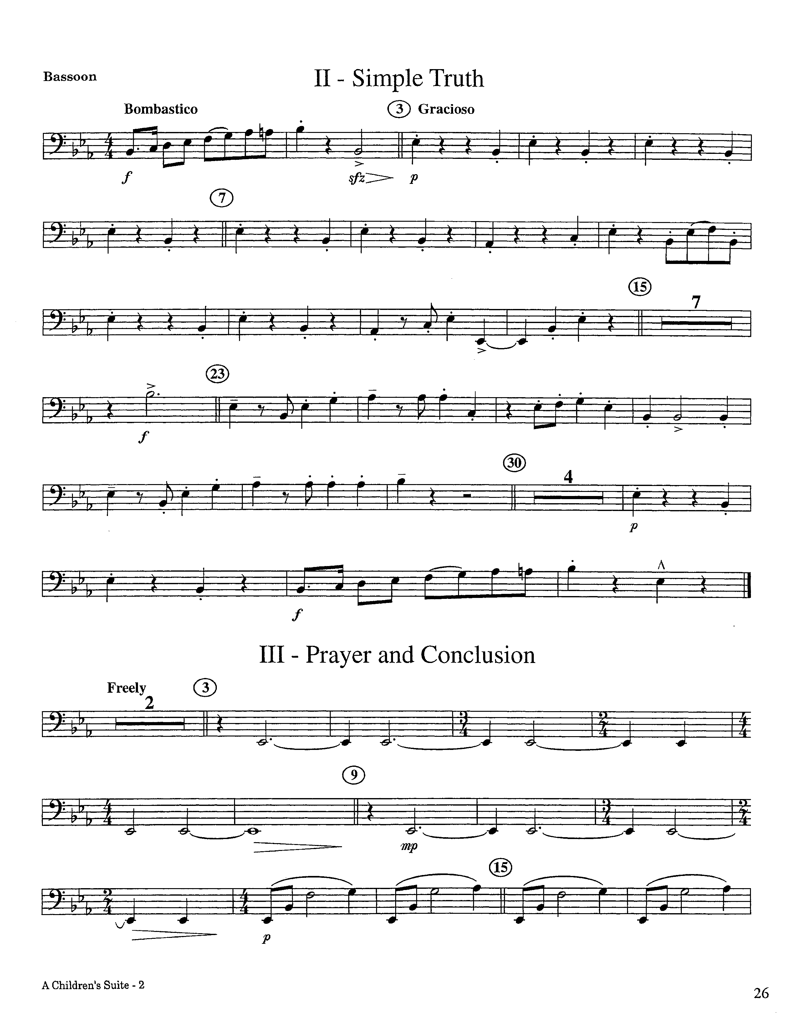 A Children's Suite (Instrumental) Bassoon (Lifeway Worship / Arr. Ed Hogan)