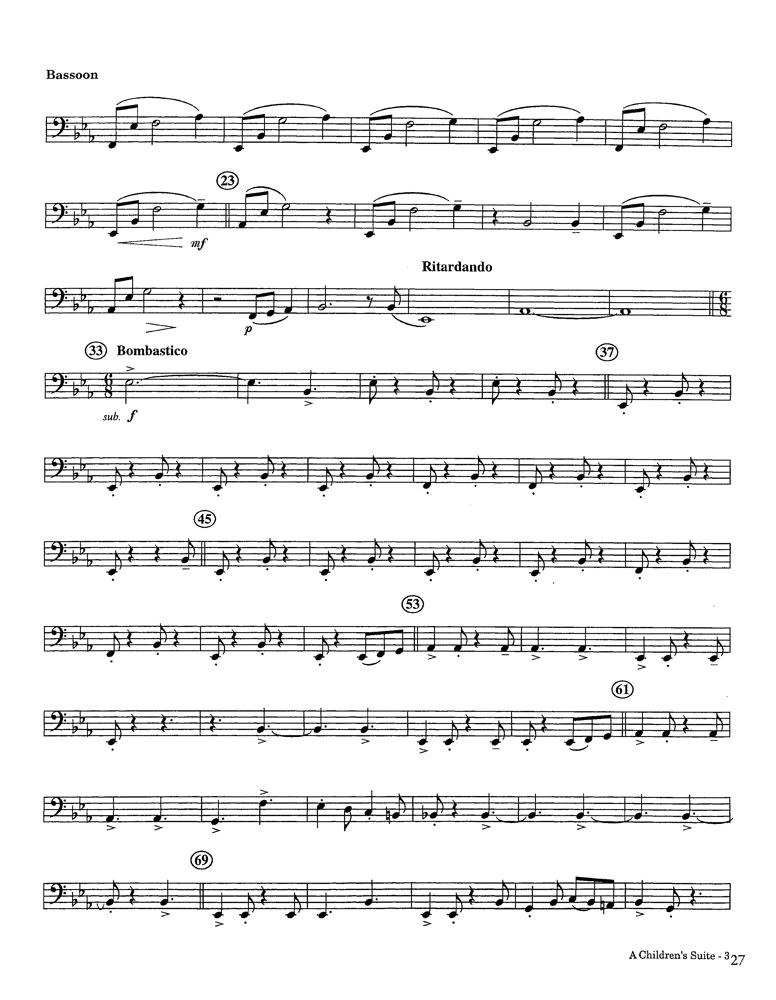 A Children's Suite (Instrumental) Bassoon (Lifeway Worship / Arr. Ed Hogan)