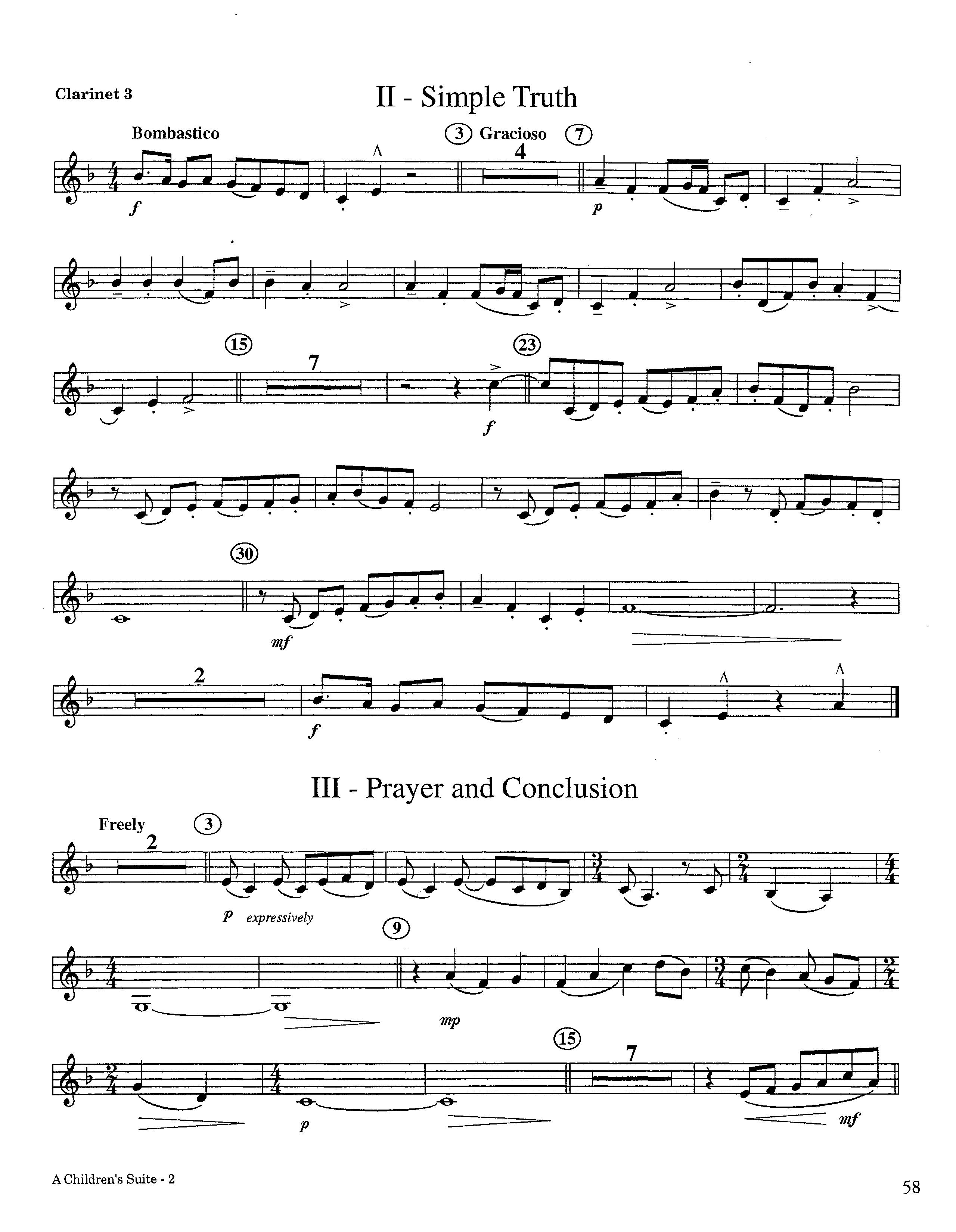A Children's Suite (Instrumental) Clarinet 3 (Lifeway Worship / Arr. Ed Hogan)