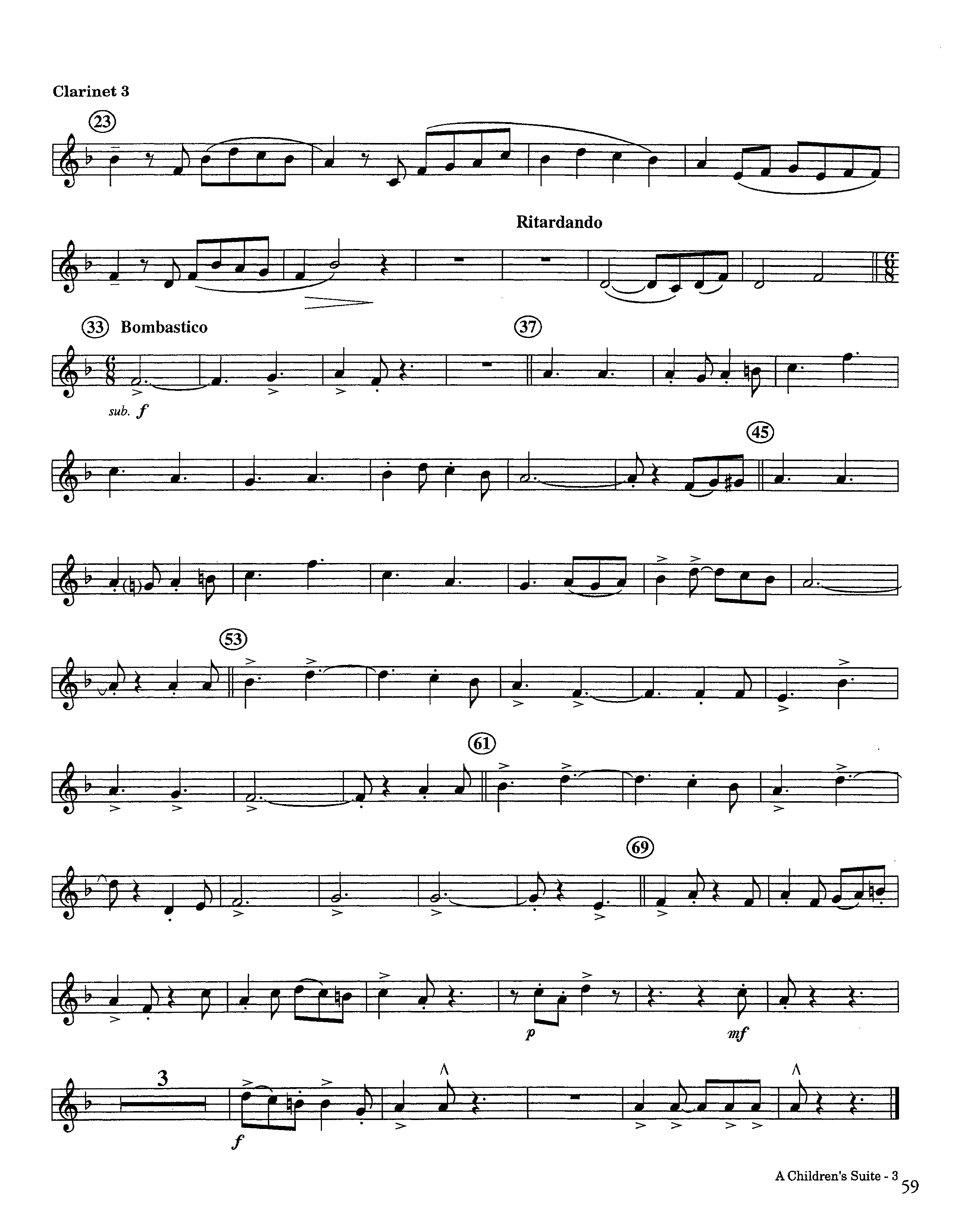 A Children's Suite (Instrumental) Clarinet 3 (Lifeway Worship / Arr. Ed Hogan)