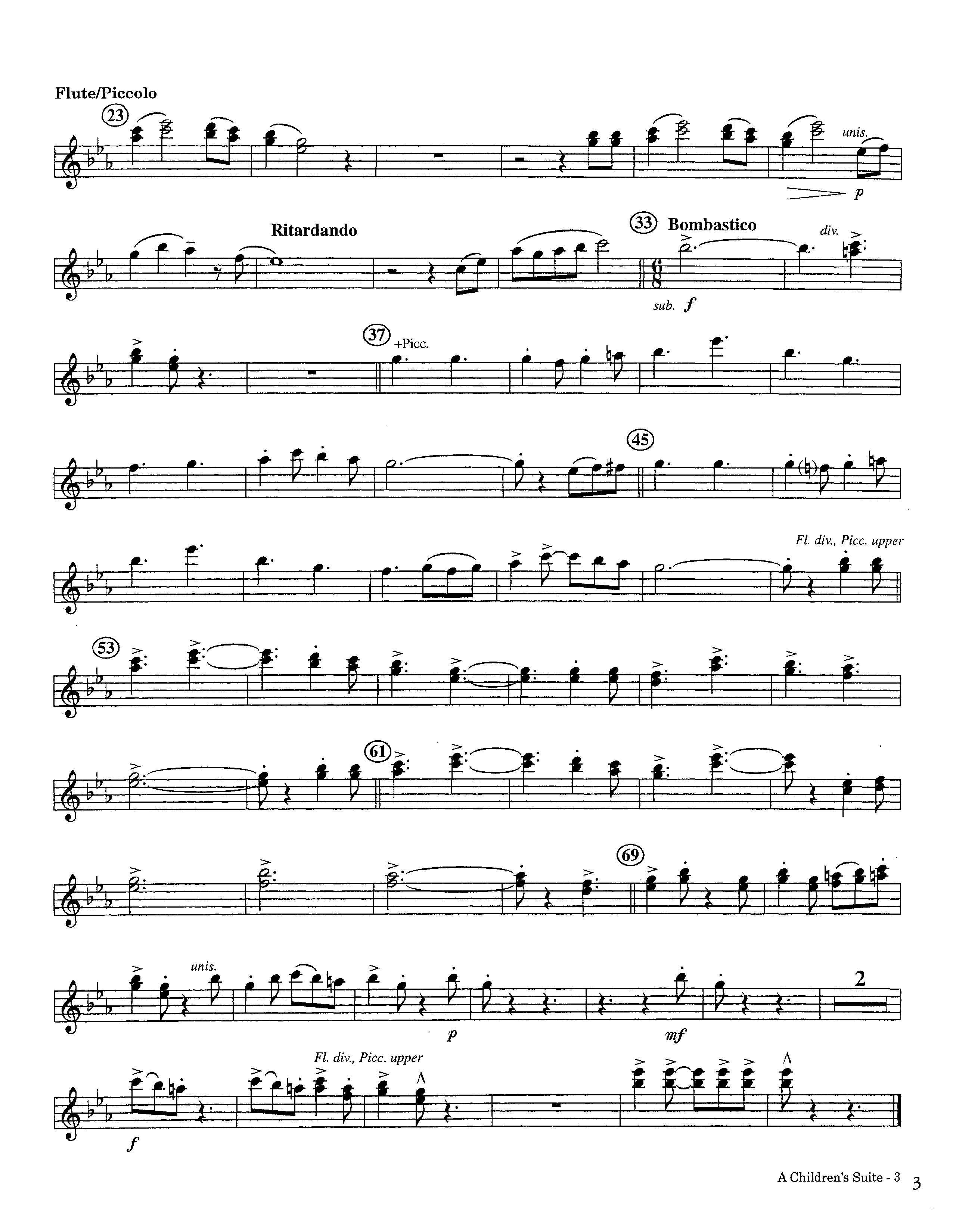 A Children's Suite (Instrumental) Flute/Piccolo (Lifeway Worship / Arr. Ed Hogan)