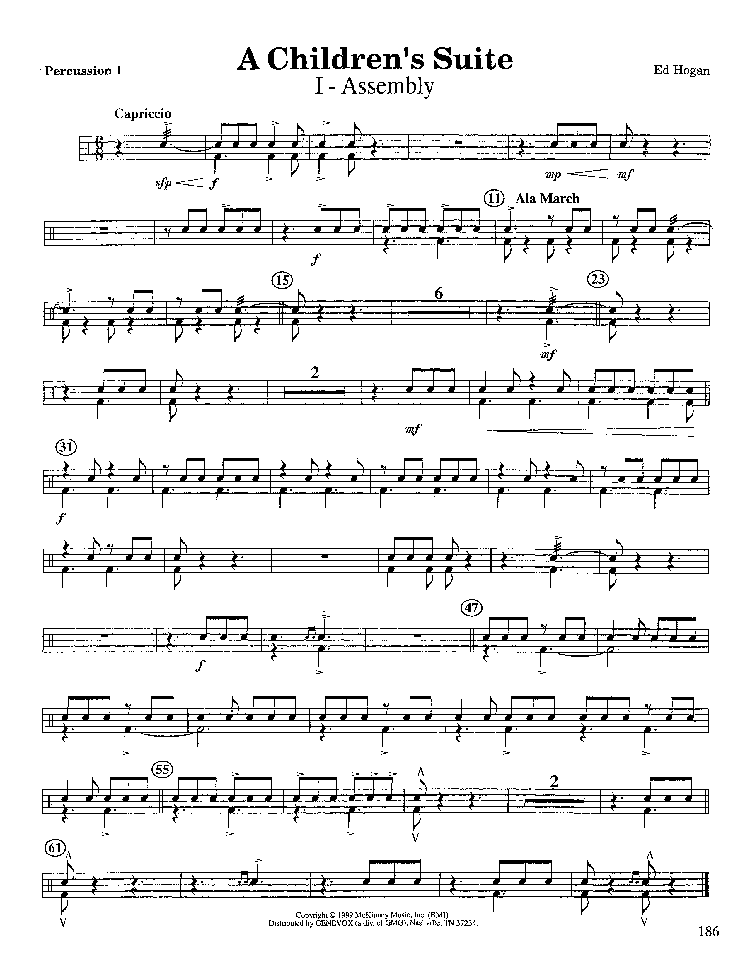 A Children's Suite (Instrumental) Percussion 1/2 (Lifeway Worship / Arr. Ed Hogan)