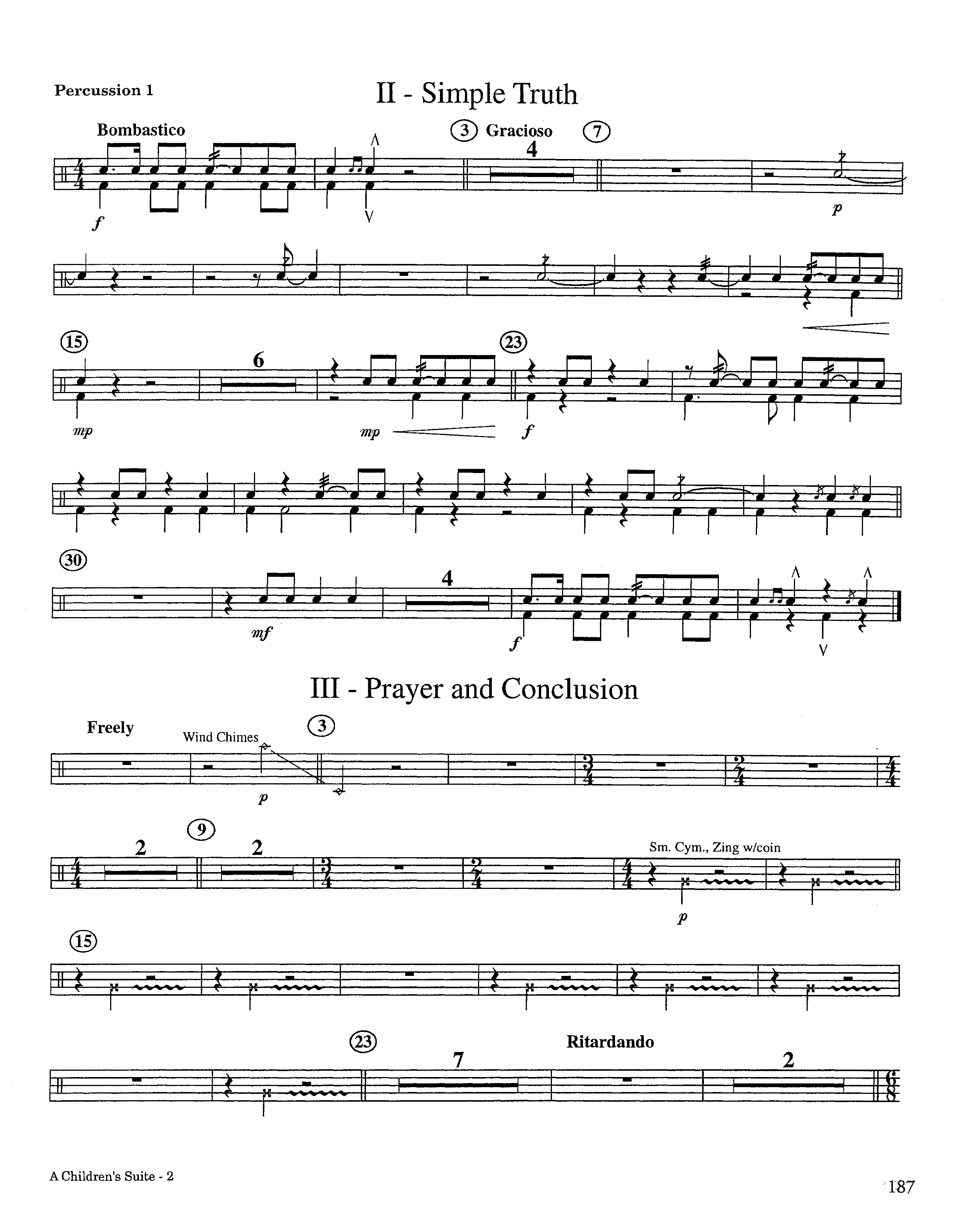 A Children's Suite (Instrumental) Percussion 1/2 (Lifeway Worship / Arr. Ed Hogan)