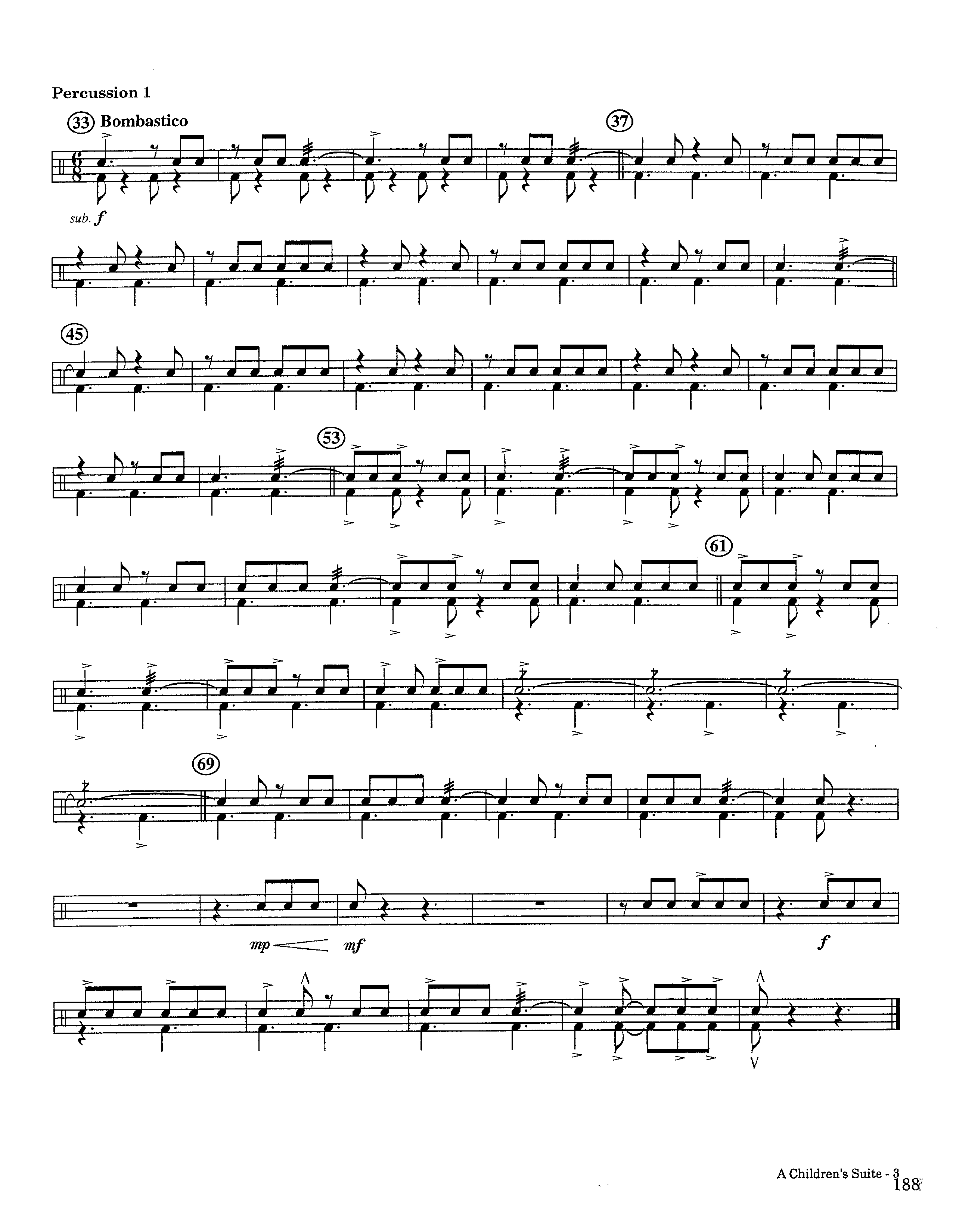 A Children's Suite (Instrumental) Percussion 1/2 (Lifeway Worship / Arr. Ed Hogan)