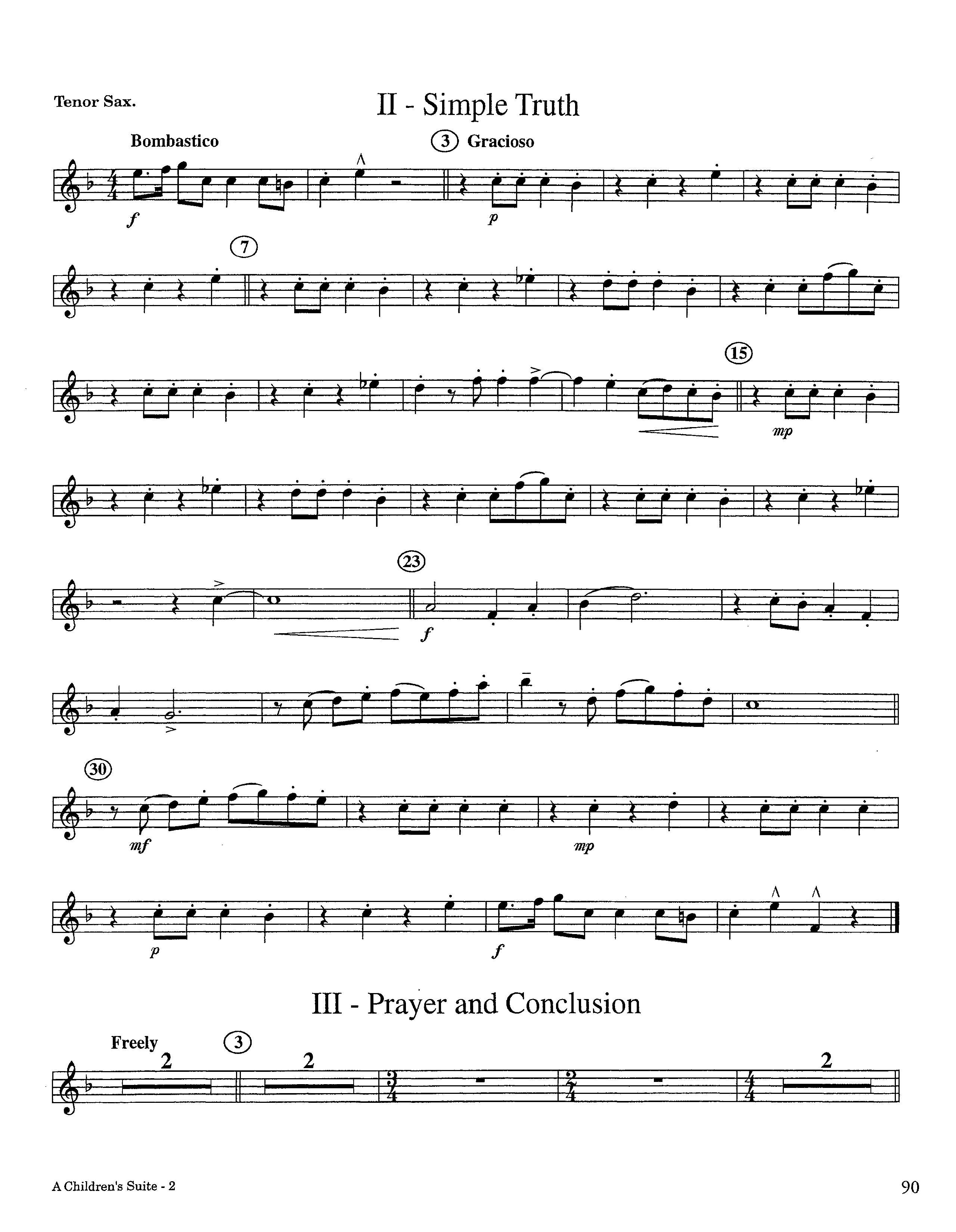 A Children's Suite (Instrumental) Tenor Sax 1 (Lifeway Worship / Arr. Ed Hogan)
