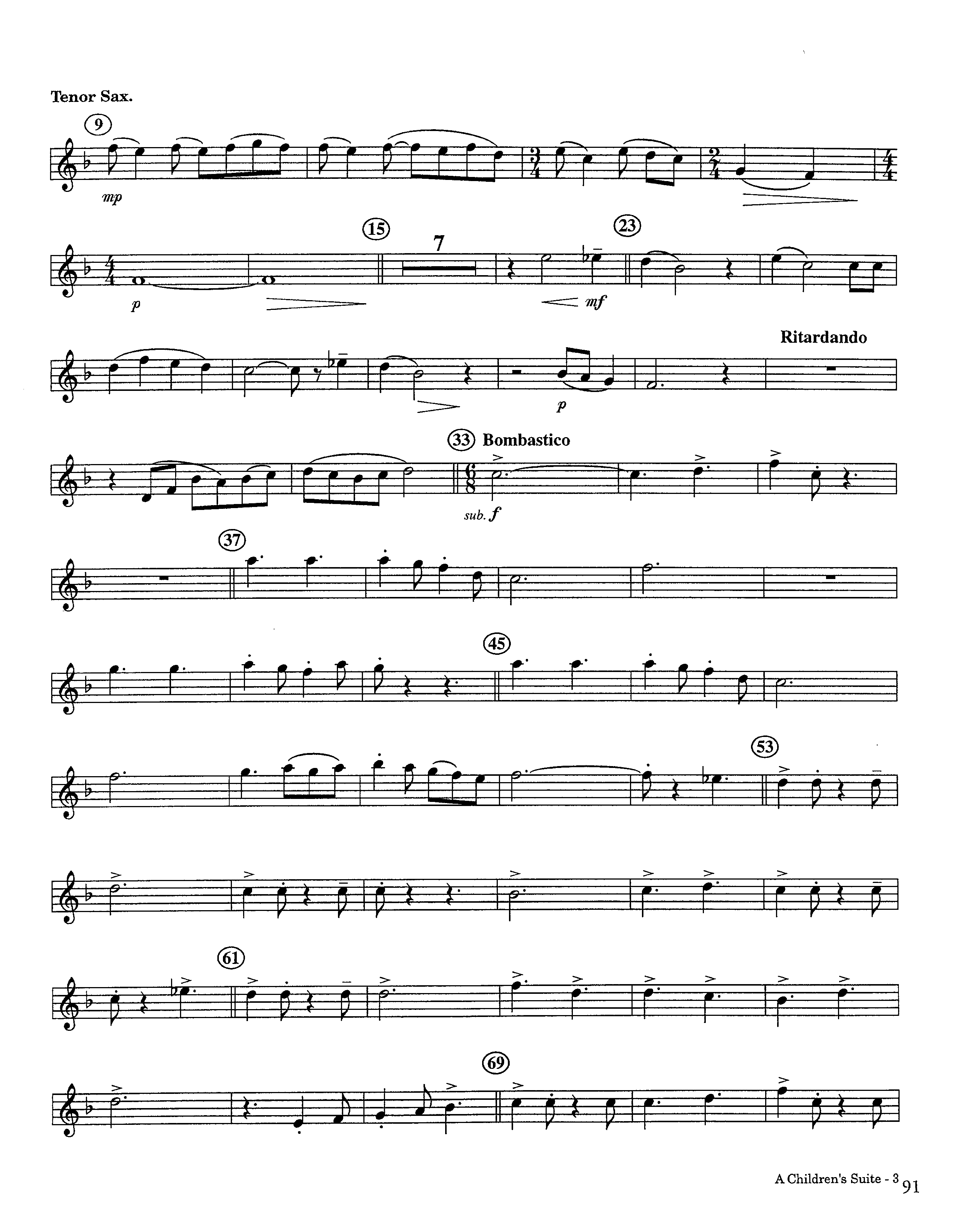 A Children's Suite (Instrumental) Tenor Sax 1 (Lifeway Worship / Arr. Ed Hogan)