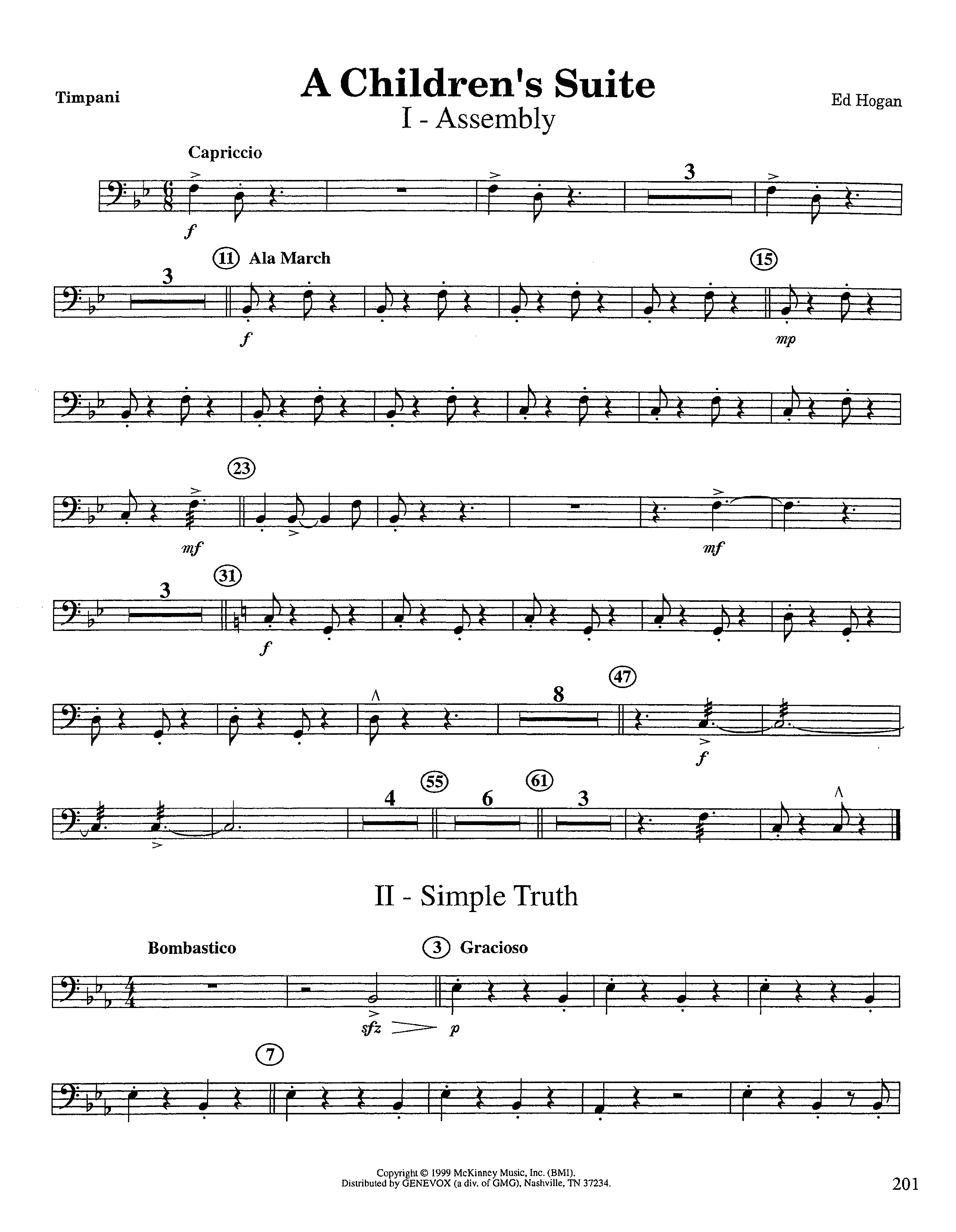 A Children's Suite (Instrumental) Timpani (Lifeway Worship / Arr. Ed Hogan)
