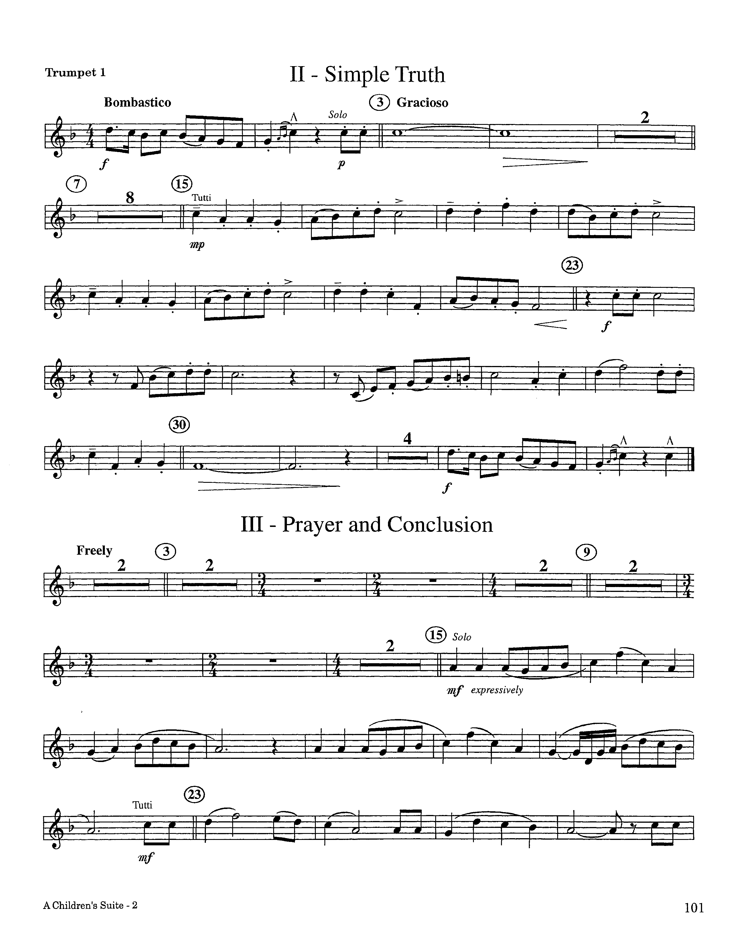A Children's Suite (Instrumental) Trumpet 1 (Lifeway Worship / Arr. Ed Hogan)