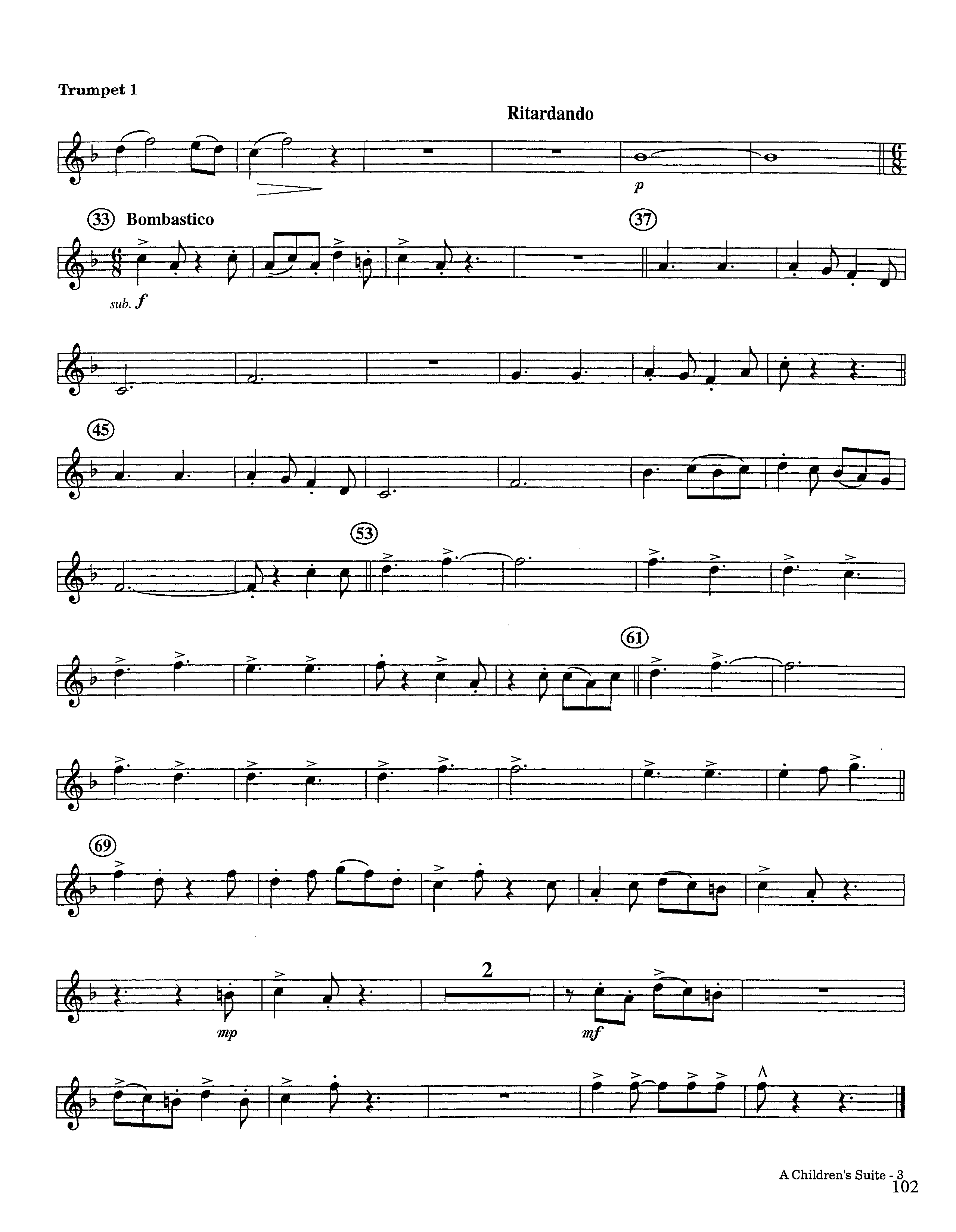 A Children's Suite (Instrumental) Trumpet 1 (Lifeway Worship / Arr. Ed Hogan)
