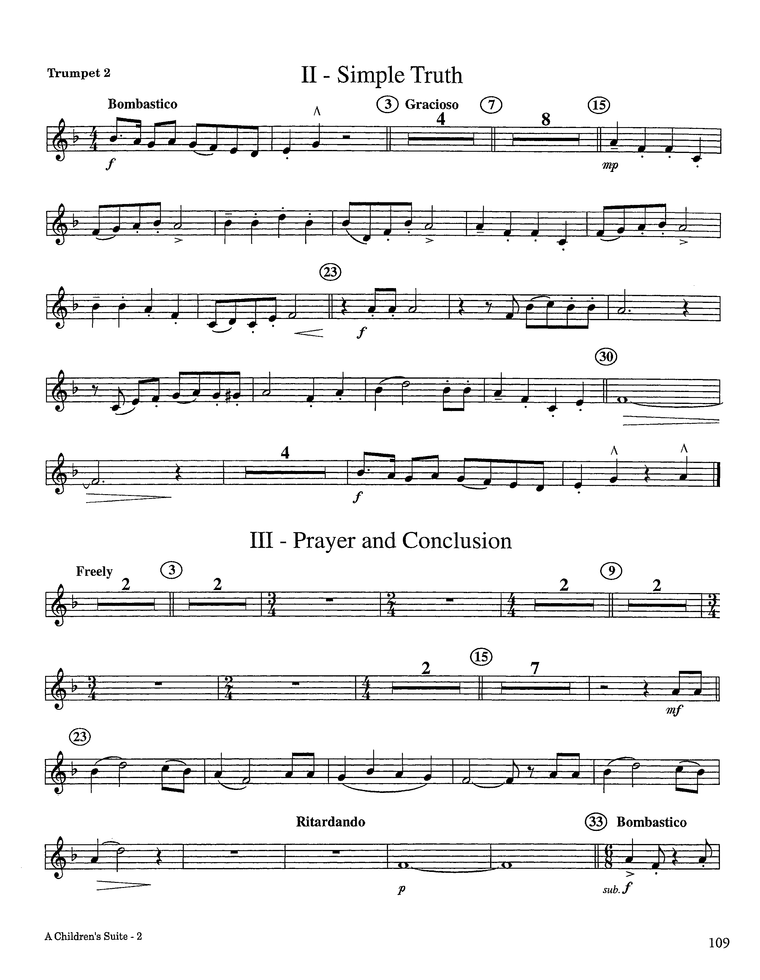 A Children's Suite (Instrumental) Trumpet 2 (Lifeway Worship / Arr. Ed Hogan)