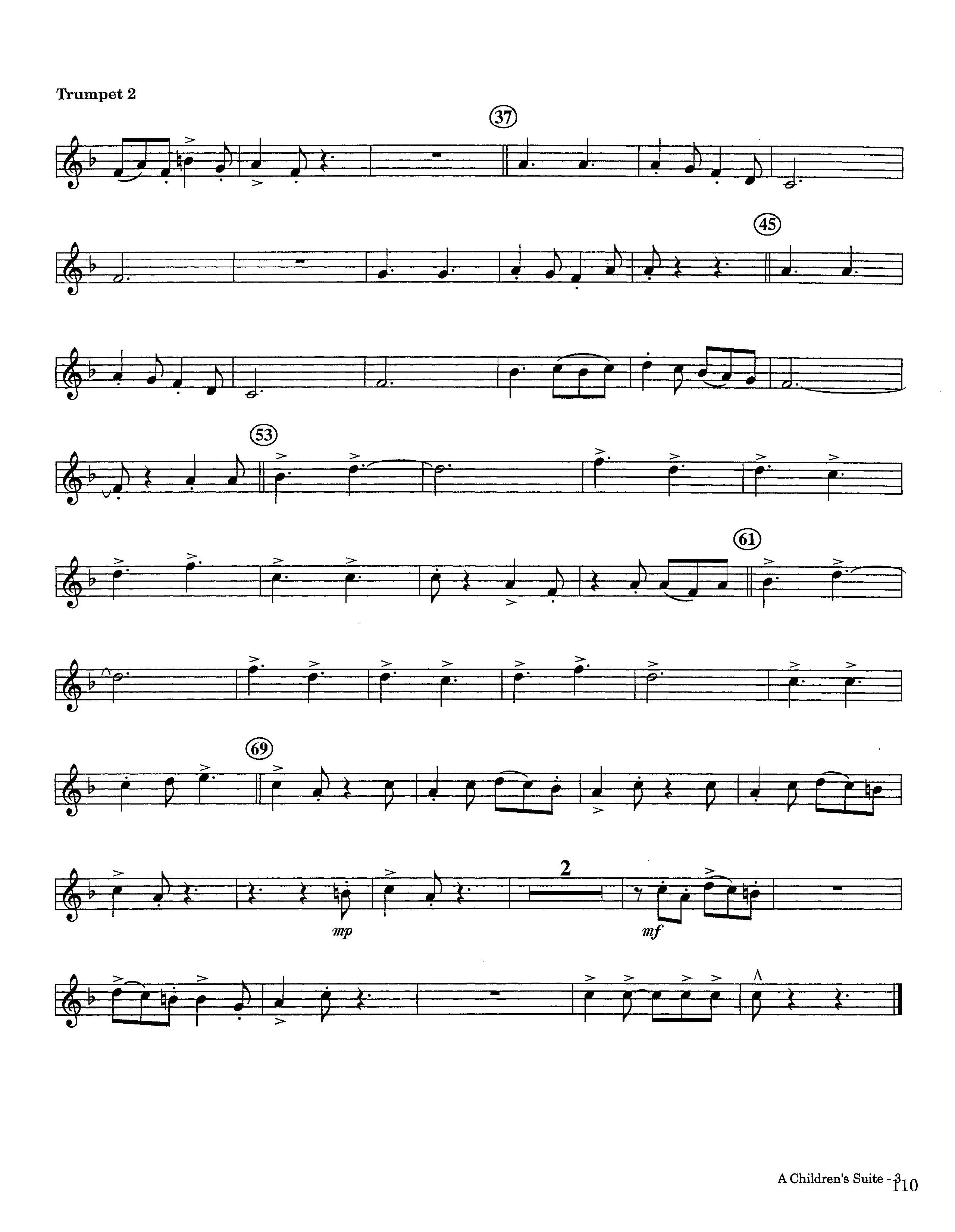A Children's Suite (Instrumental) Trumpet 2 (Lifeway Worship / Arr. Ed Hogan)
