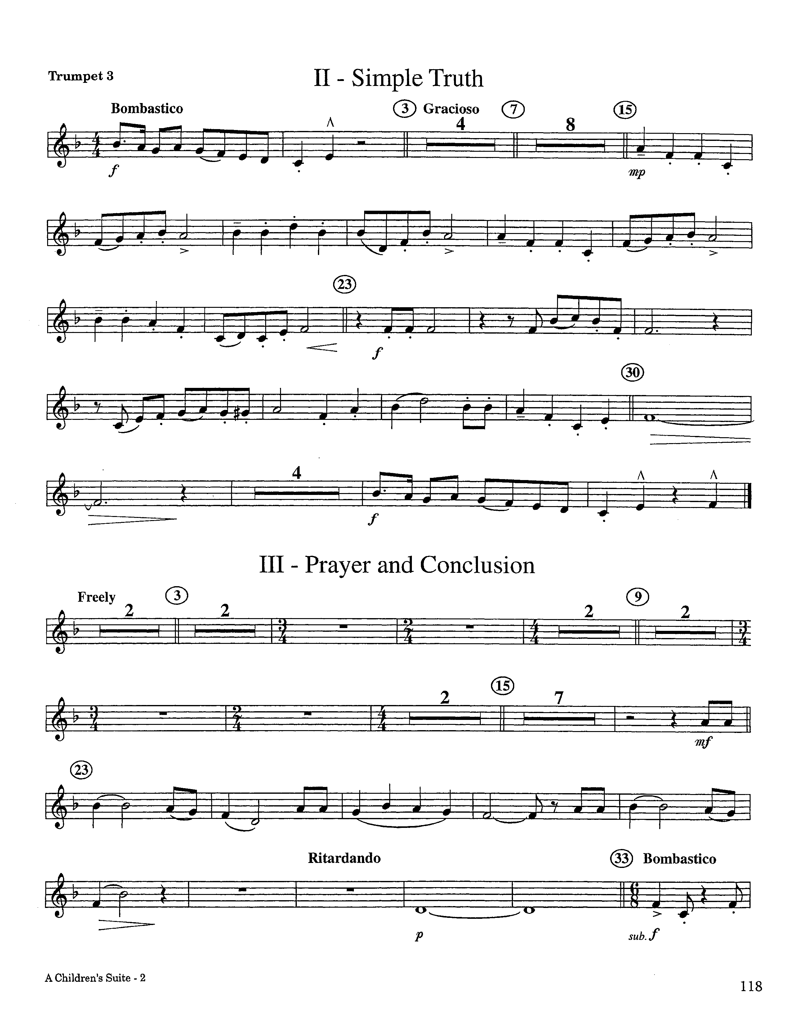 A Children's Suite (Instrumental) Trumpet 3 (Lifeway Worship / Arr. Ed Hogan)
