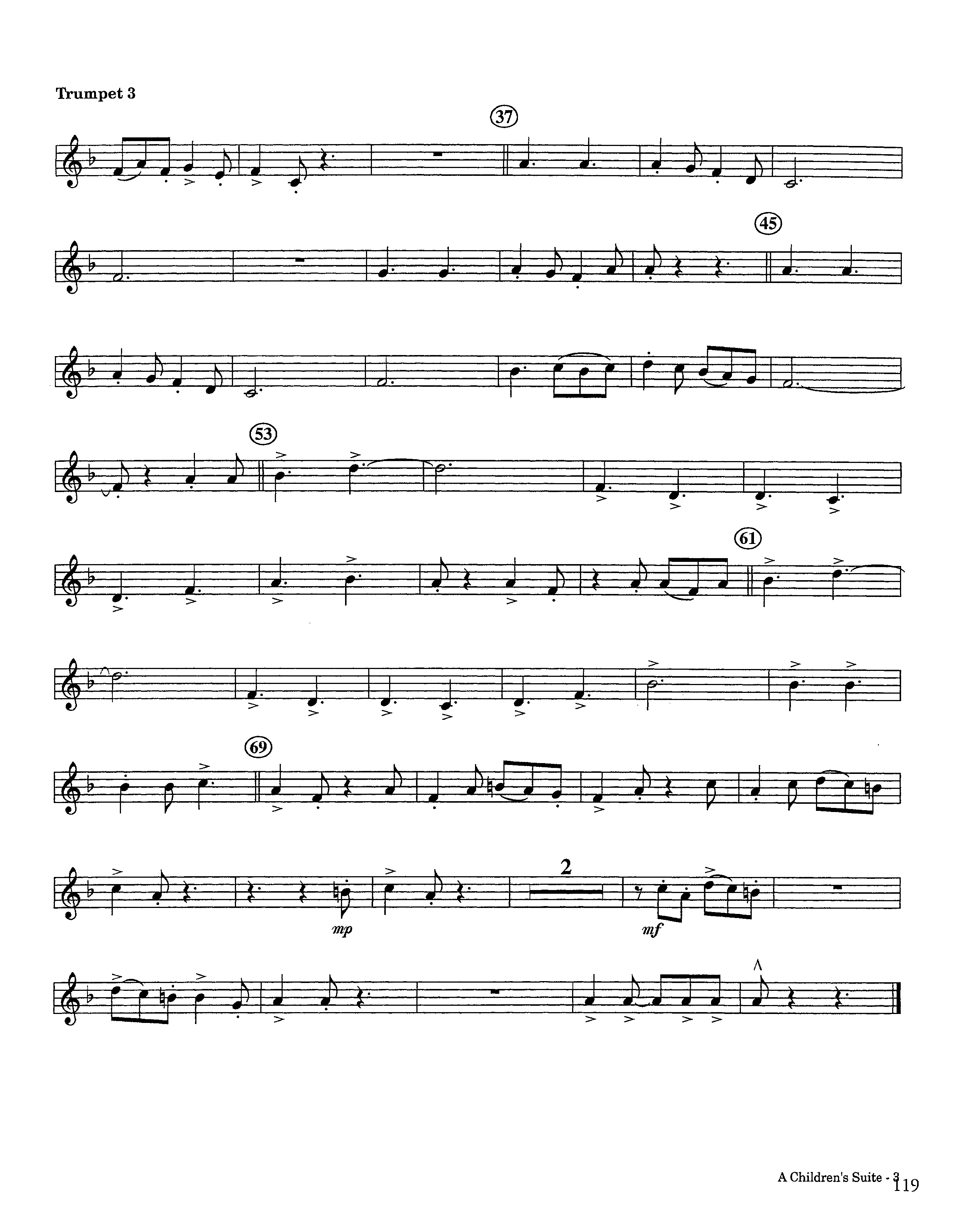 A Children's Suite (Instrumental) Trumpet 3 (Lifeway Worship / Arr. Ed Hogan)