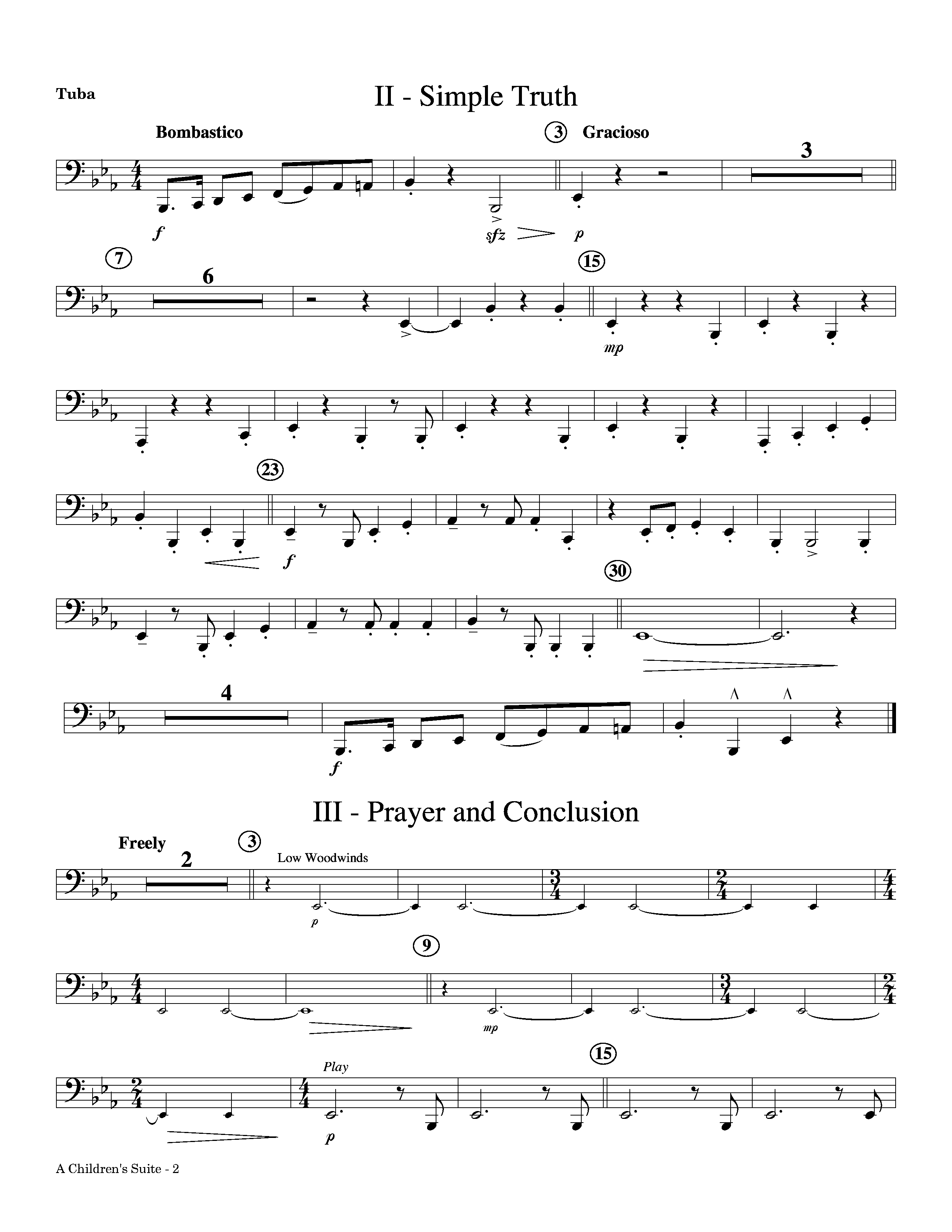 A Children's Suite (Instrumental) Tuba (Lifeway Worship / Arr. Ed Hogan)