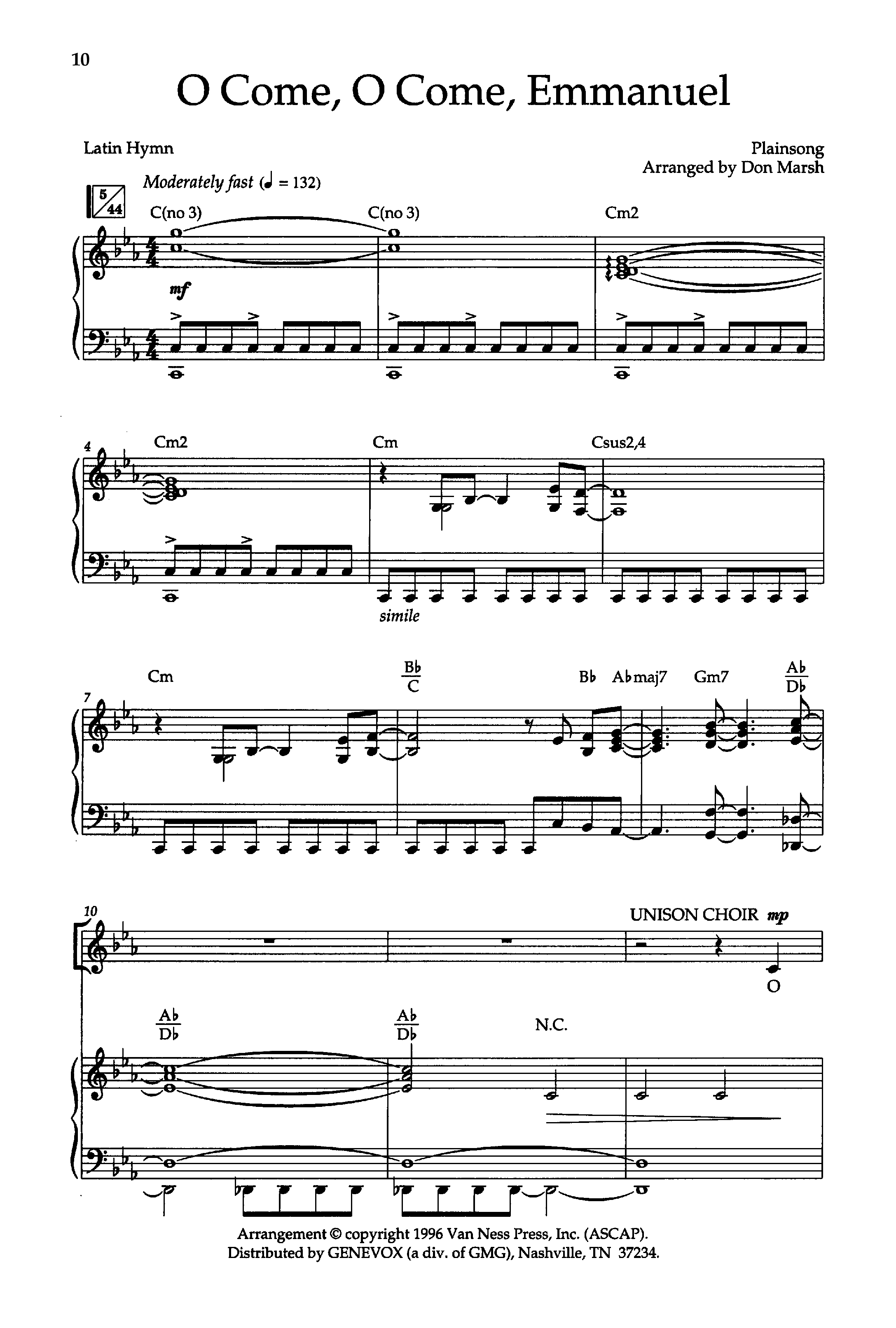 Cool Carols For Kids (10 Song Choral Collection) Song 2 (Piano SATB) (Lifeway Kids / Arr. Don Marsh)