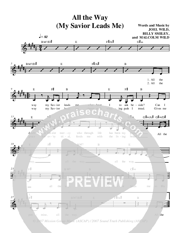 All The Way My Savior Leads Lead Sheet (Billy Smiley)