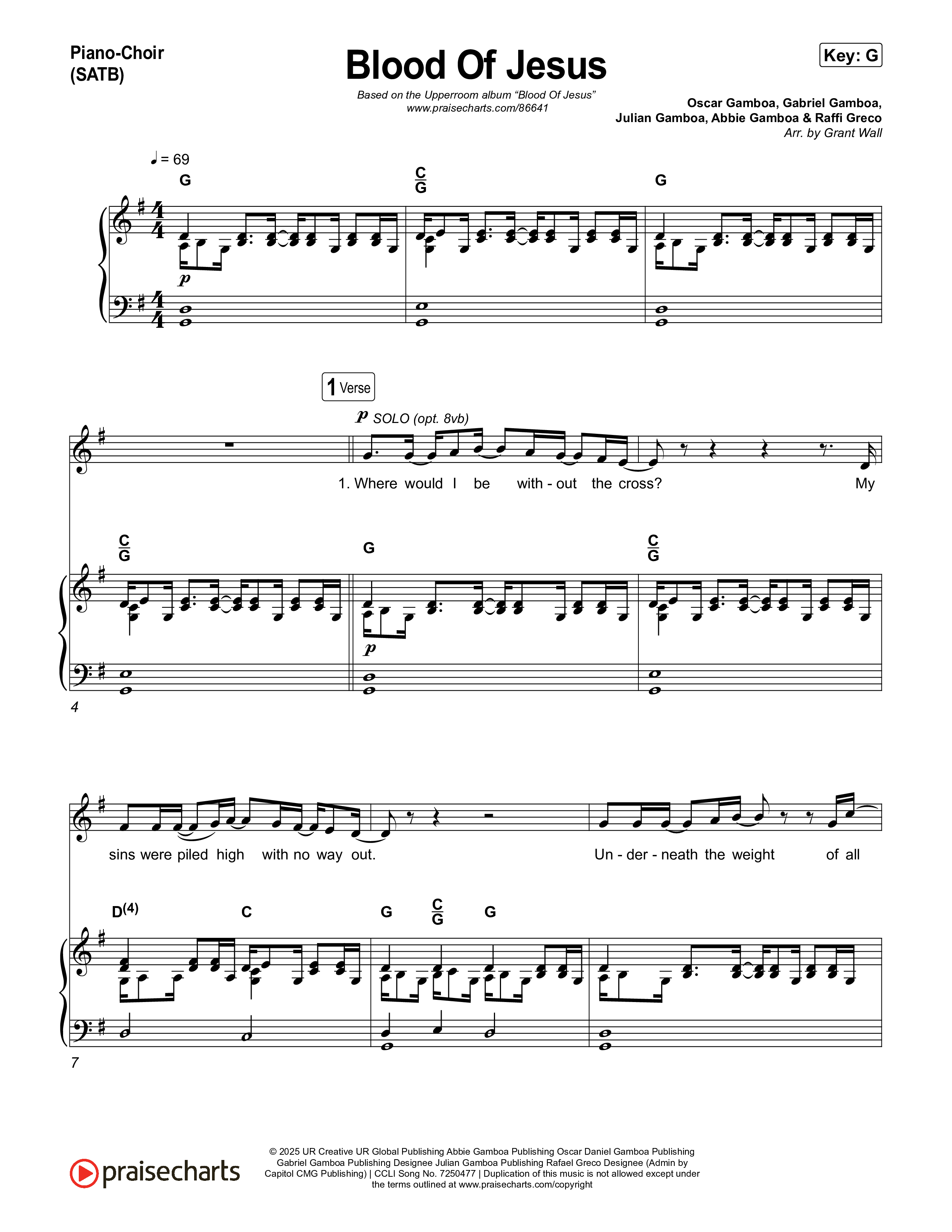 Blood Of Jesus Piano/Vocal Pack (UPPERROOM)