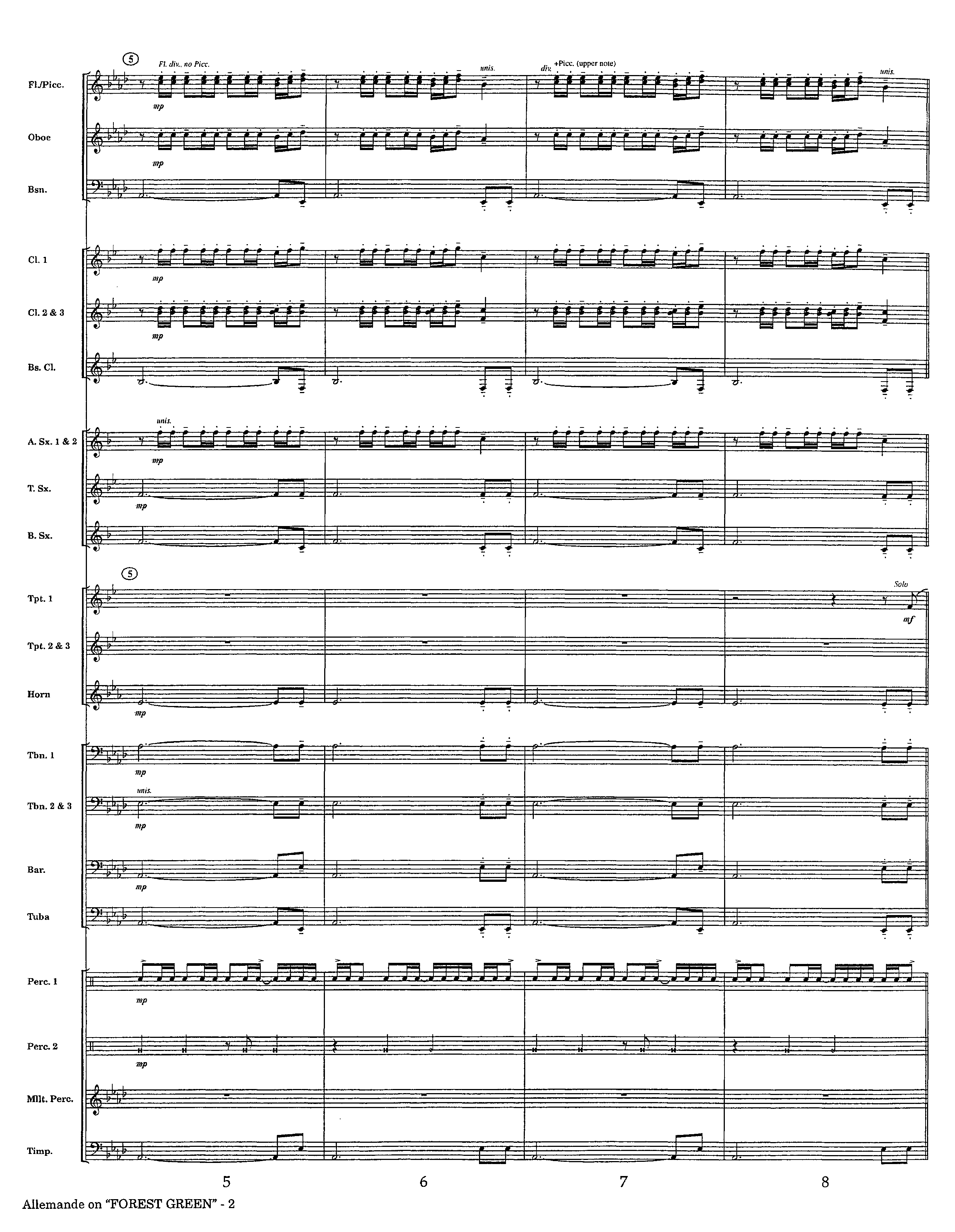 Allemande On Forest Green (Instrumental) Conductor's Score (Lifeway Worship / Arr. Steve Dunn)