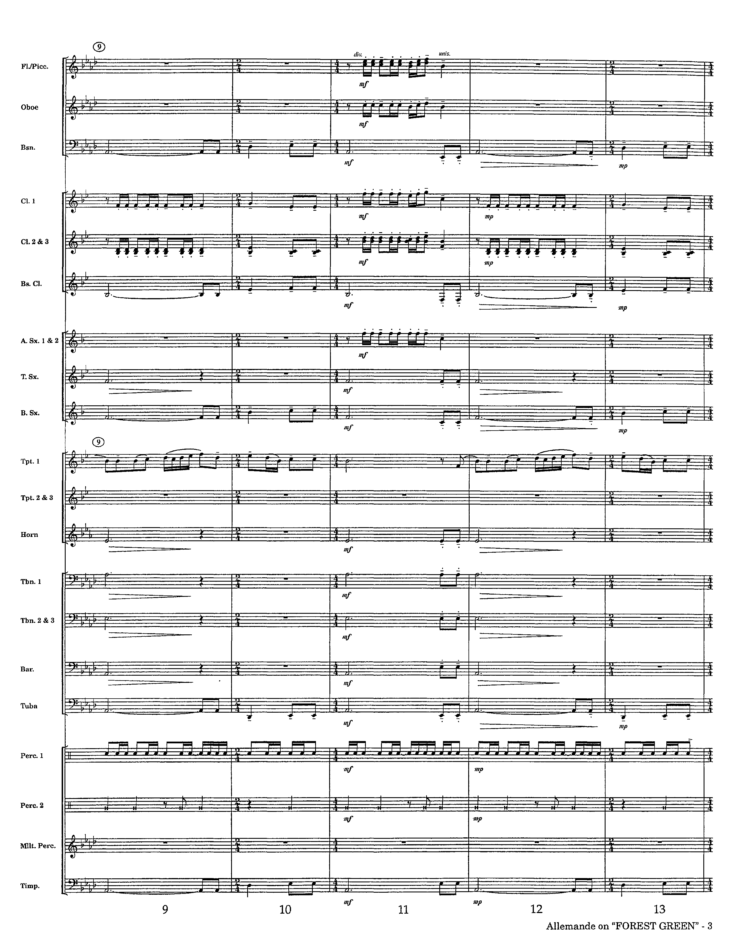 Allemande On Forest Green (Instrumental) Conductor's Score (Lifeway Worship / Arr. Steve Dunn)