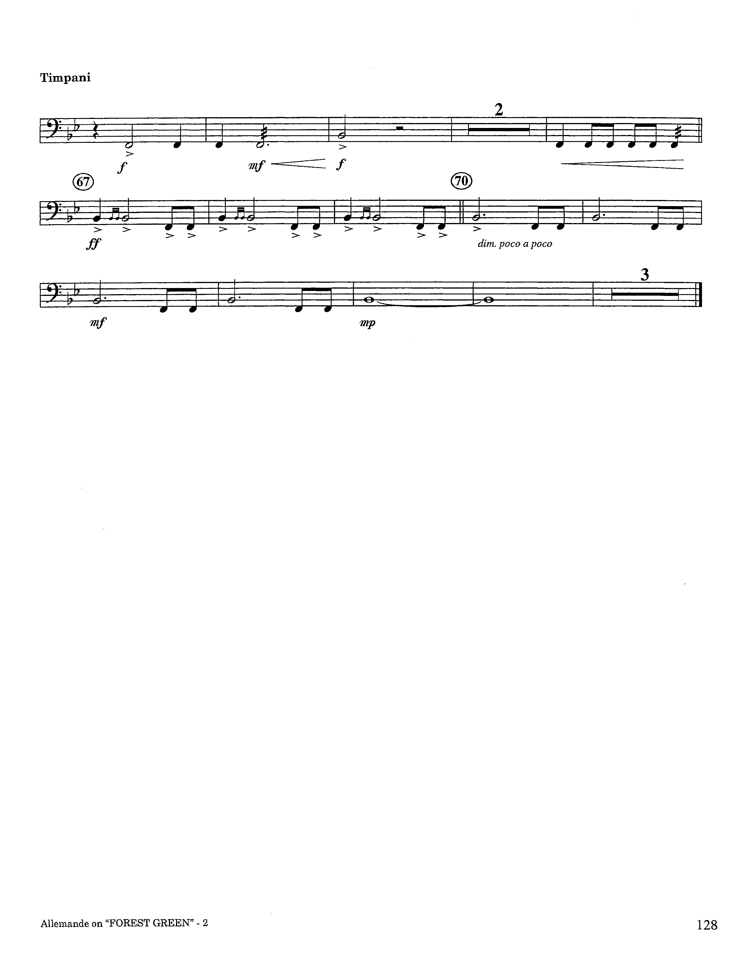 Allemande On Forest Green (Instrumental) Timpani (Lifeway Worship / Arr. Steve Dunn)