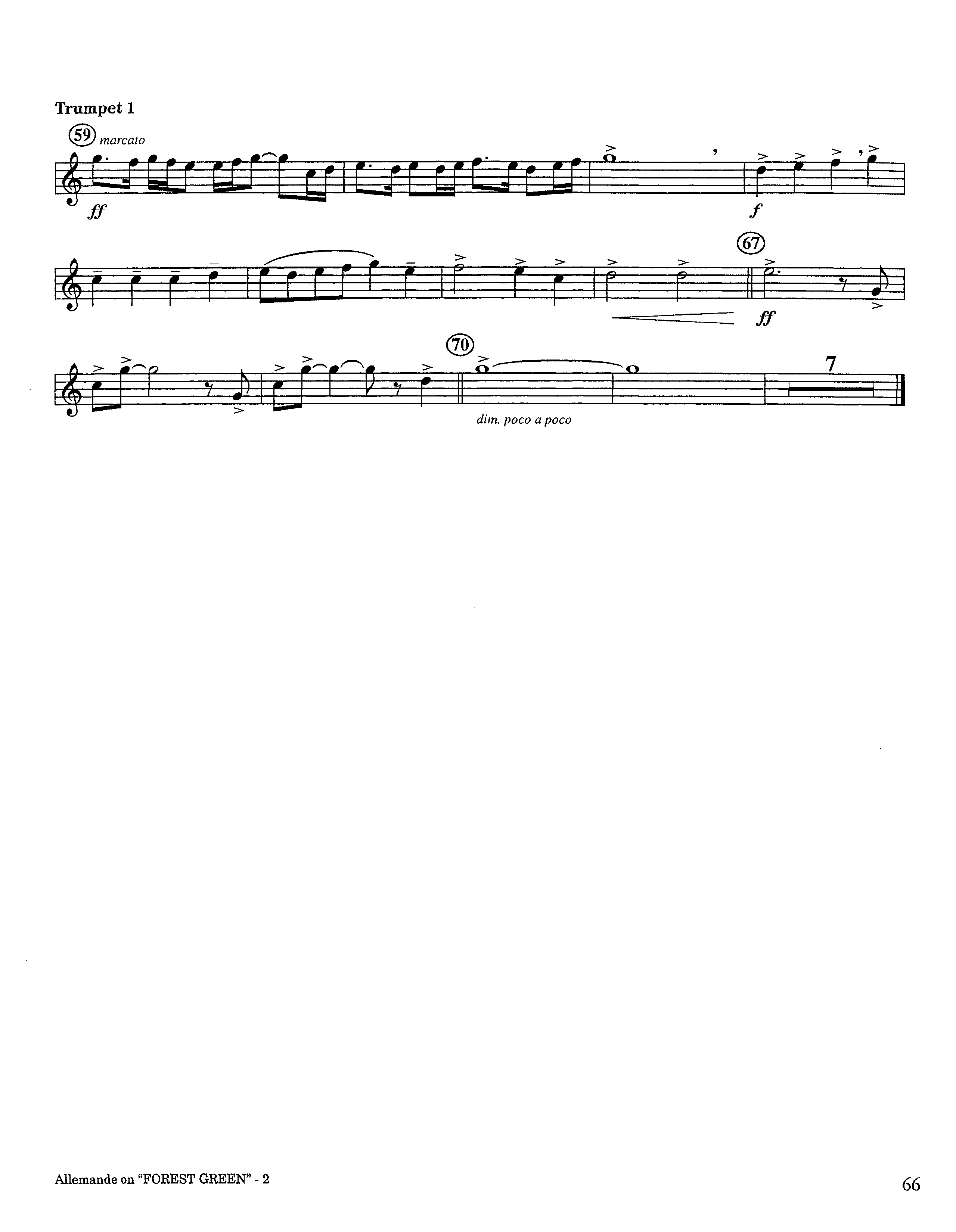 Allemande On Forest Green (Instrumental) Trumpet 1 (Lifeway Worship / Arr. Steve Dunn)