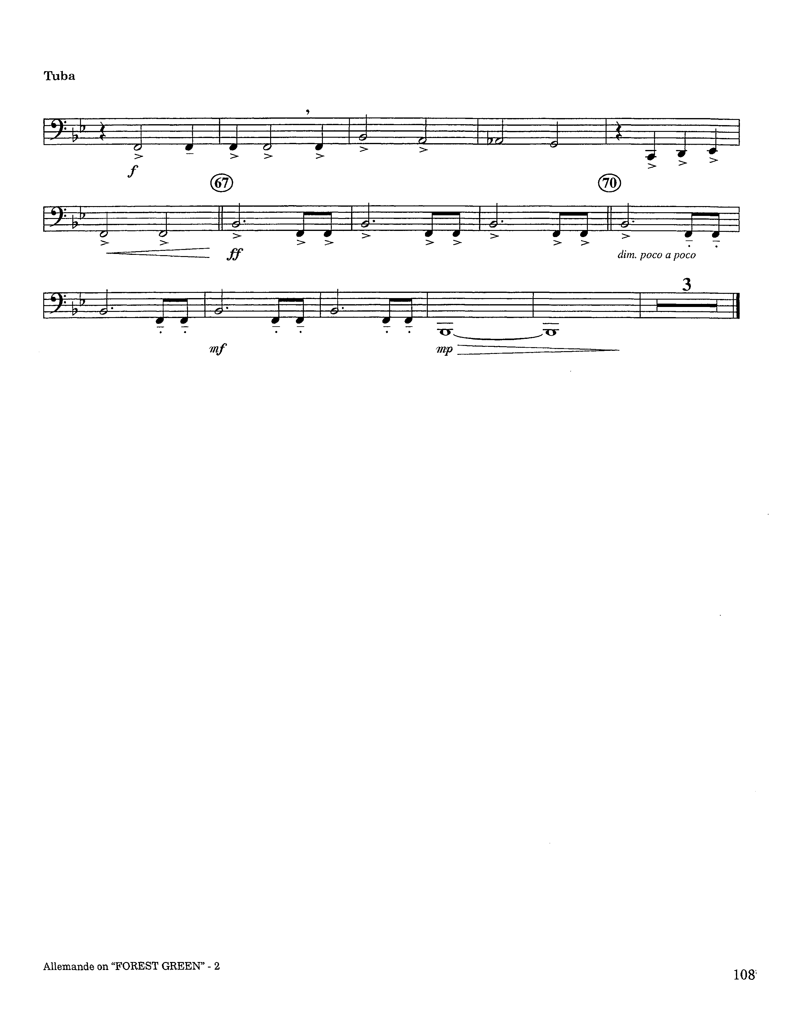 Allemande On Forest Green (Instrumental) Tuba (Lifeway Worship / Arr. Steve Dunn)