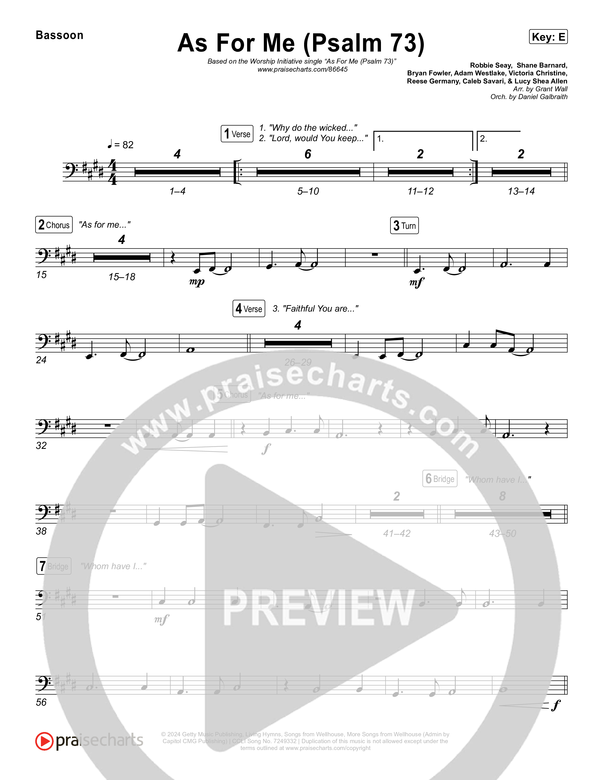 As For Me (Psalm 73) Bassoon (The Worship Initiative)