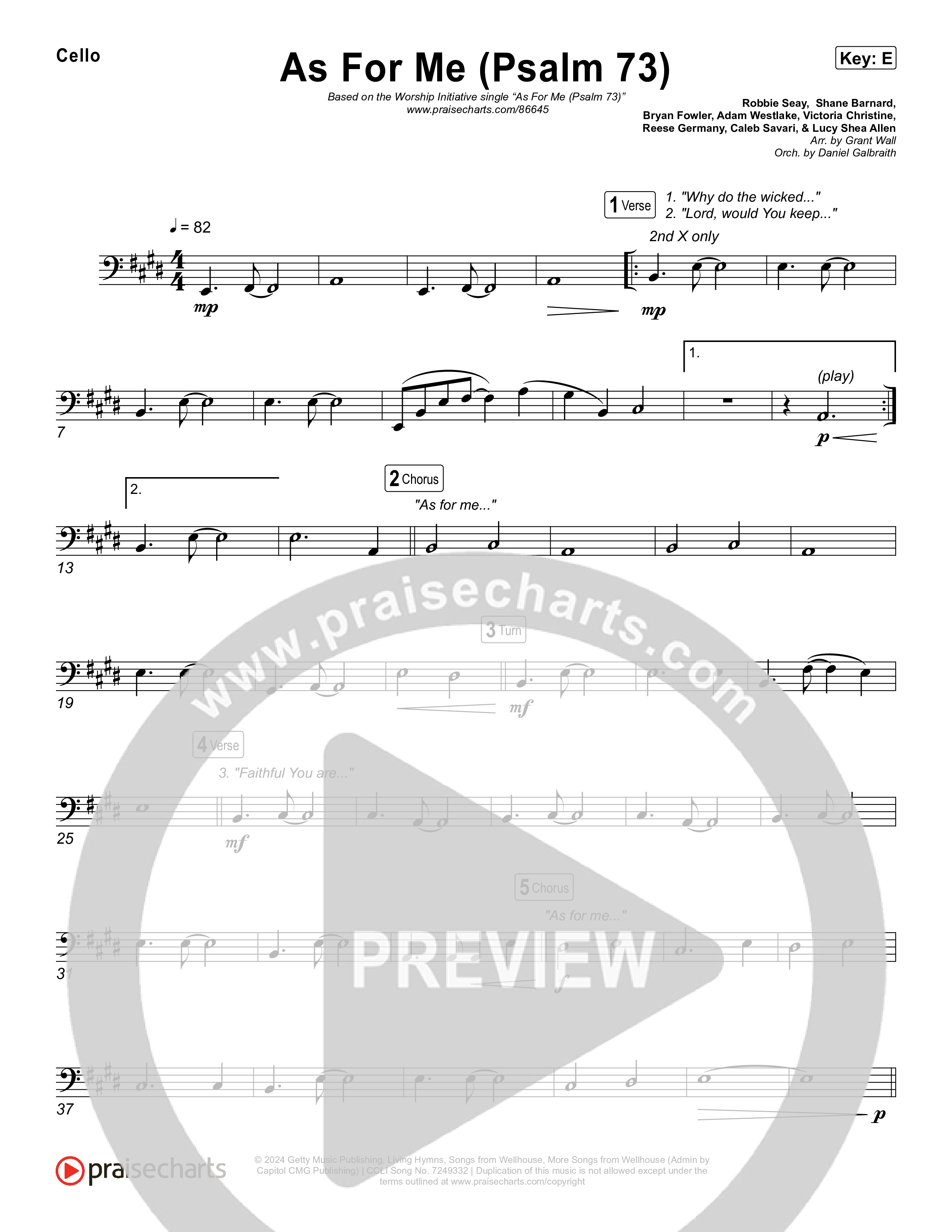 As For Me (Psalm 73) Cello (The Worship Initiative)