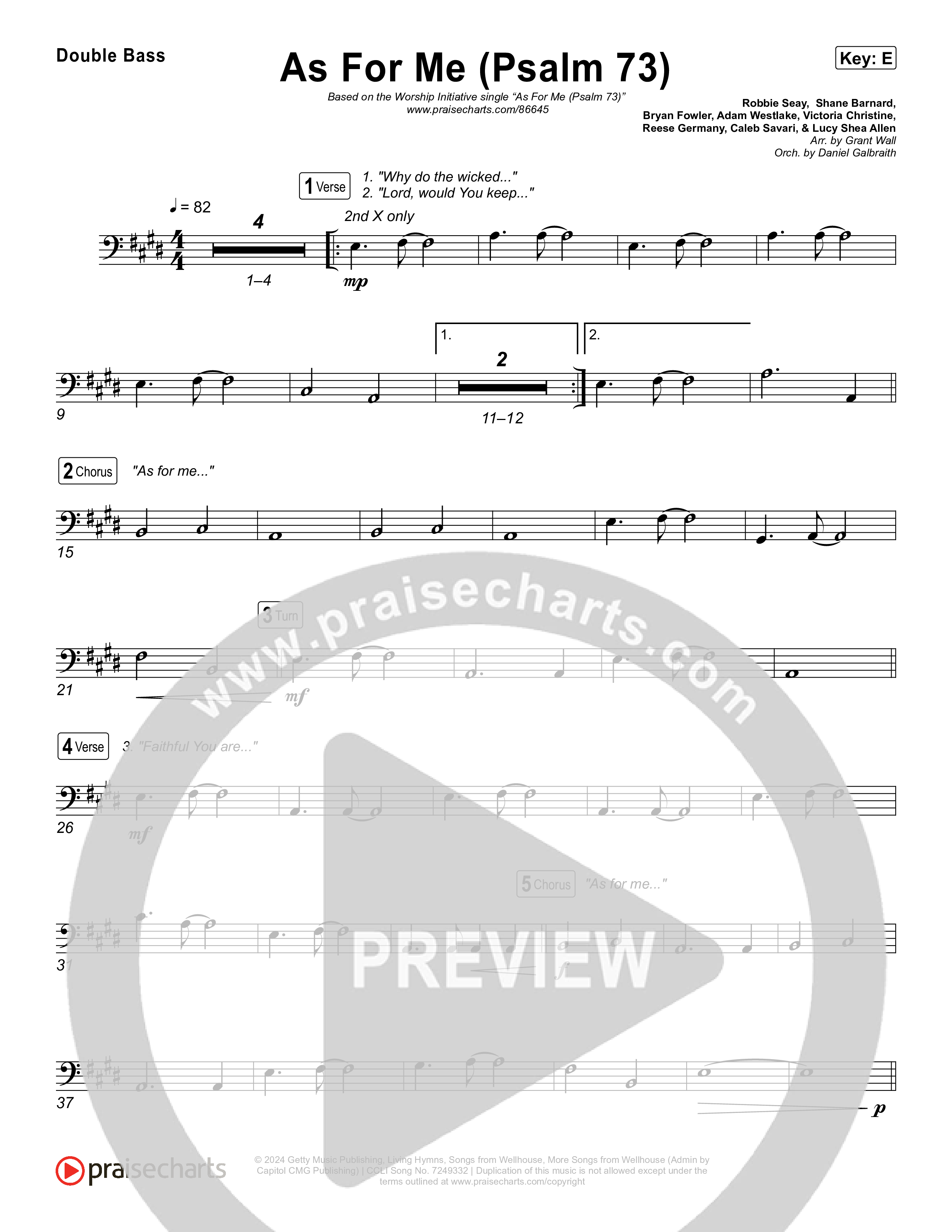 As For Me (Psalm 73) String Bass (The Worship Initiative)